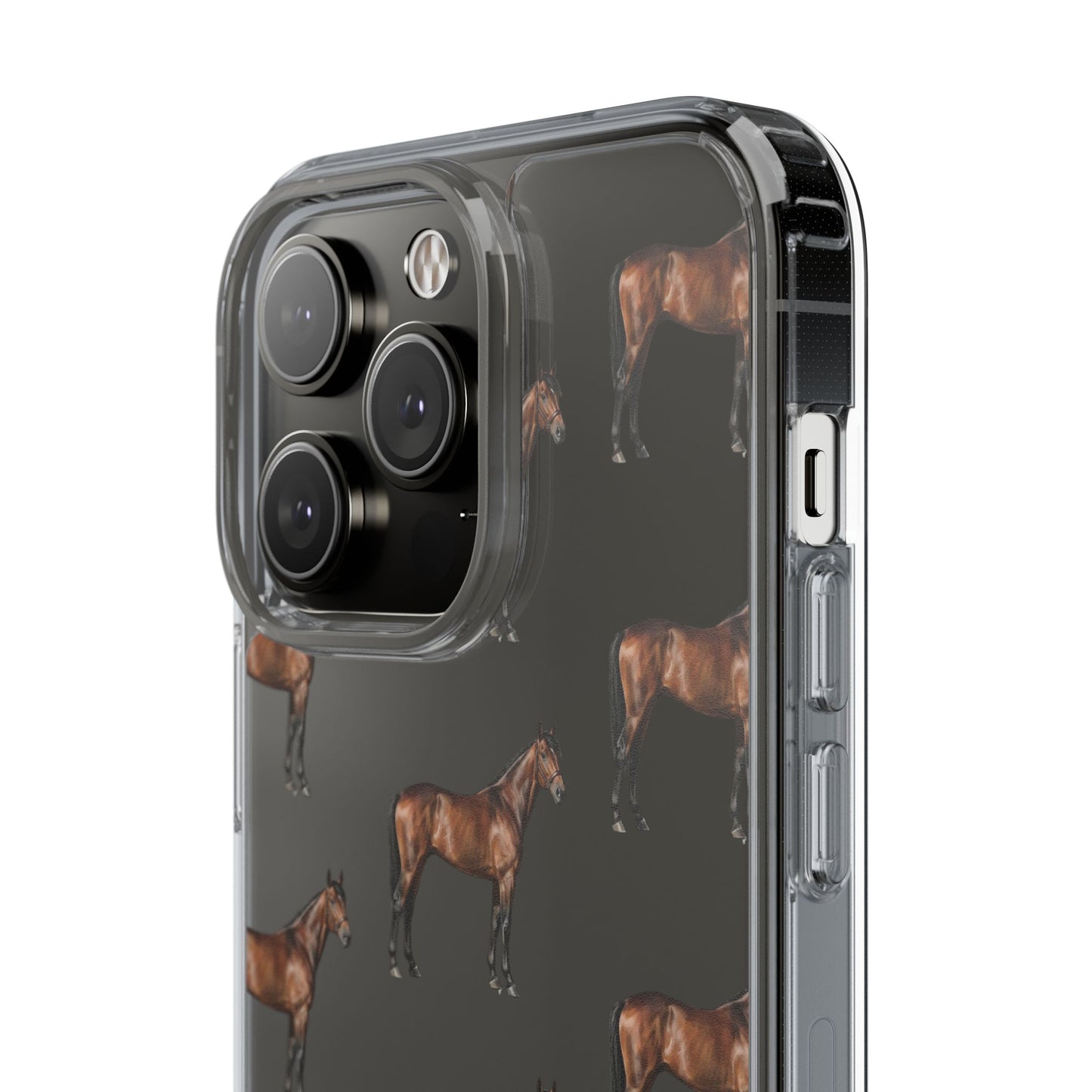 Horse Pattern Clear iPhone Case