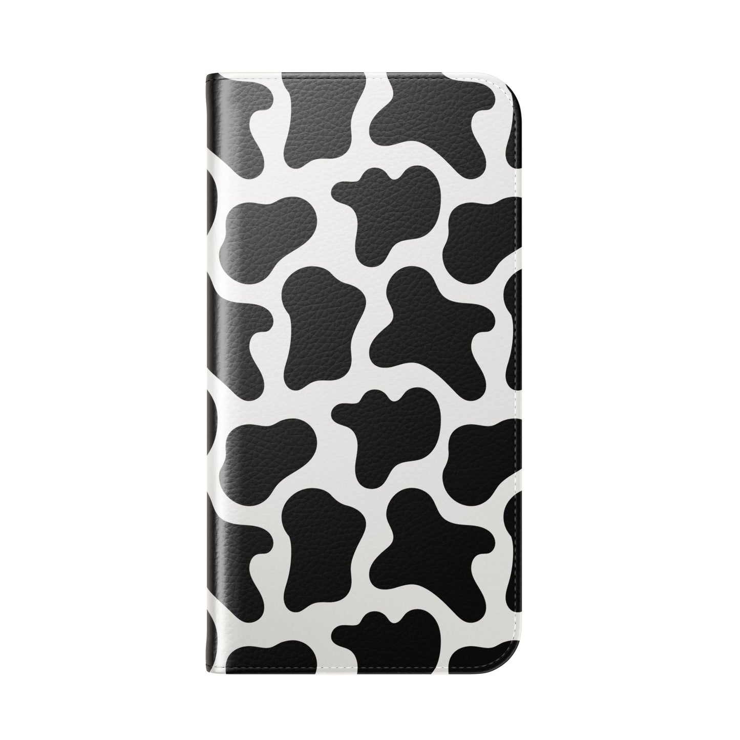 Cow Print Flip Phone Case — Black & White Wallet Flip Case