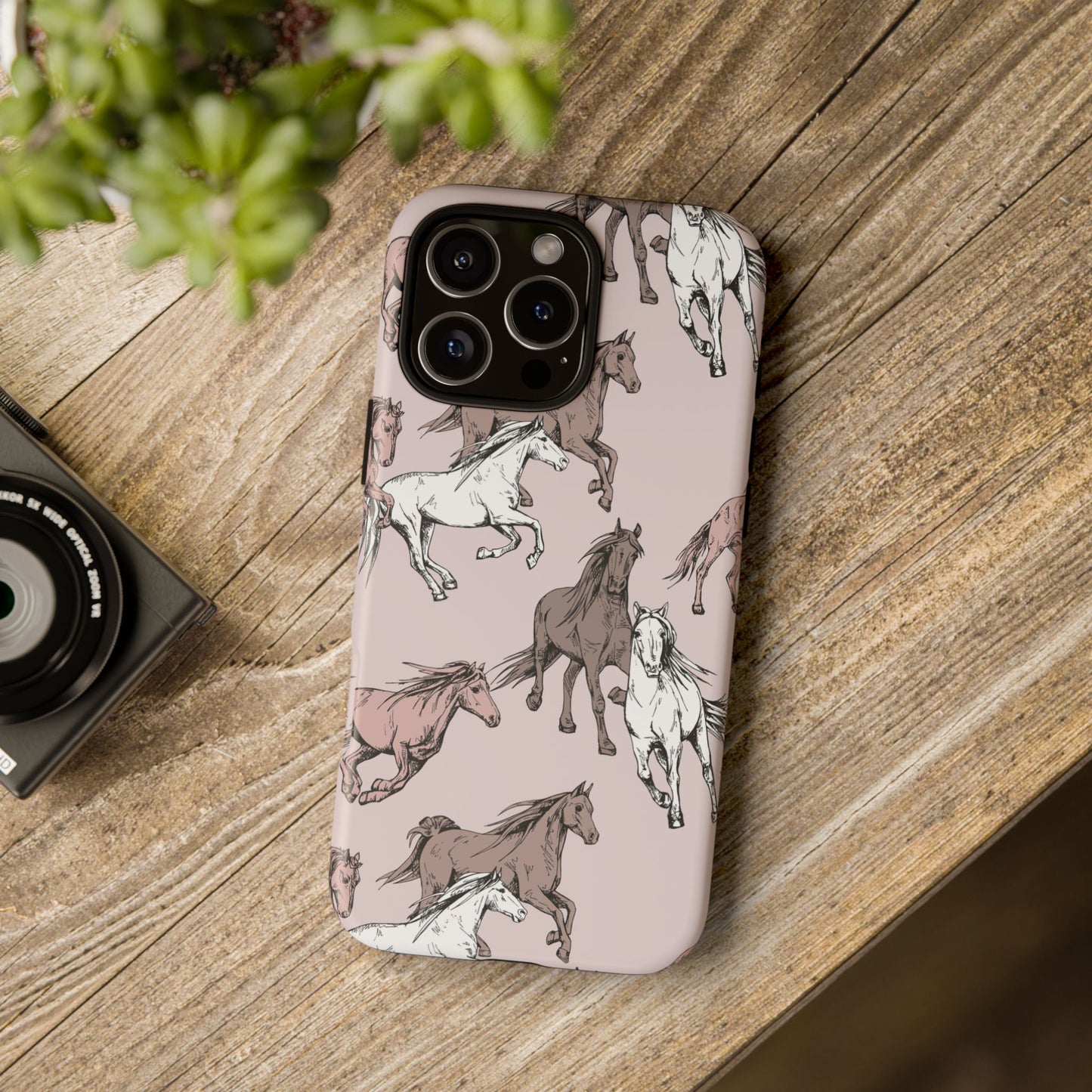 Horse pattern tough phone case