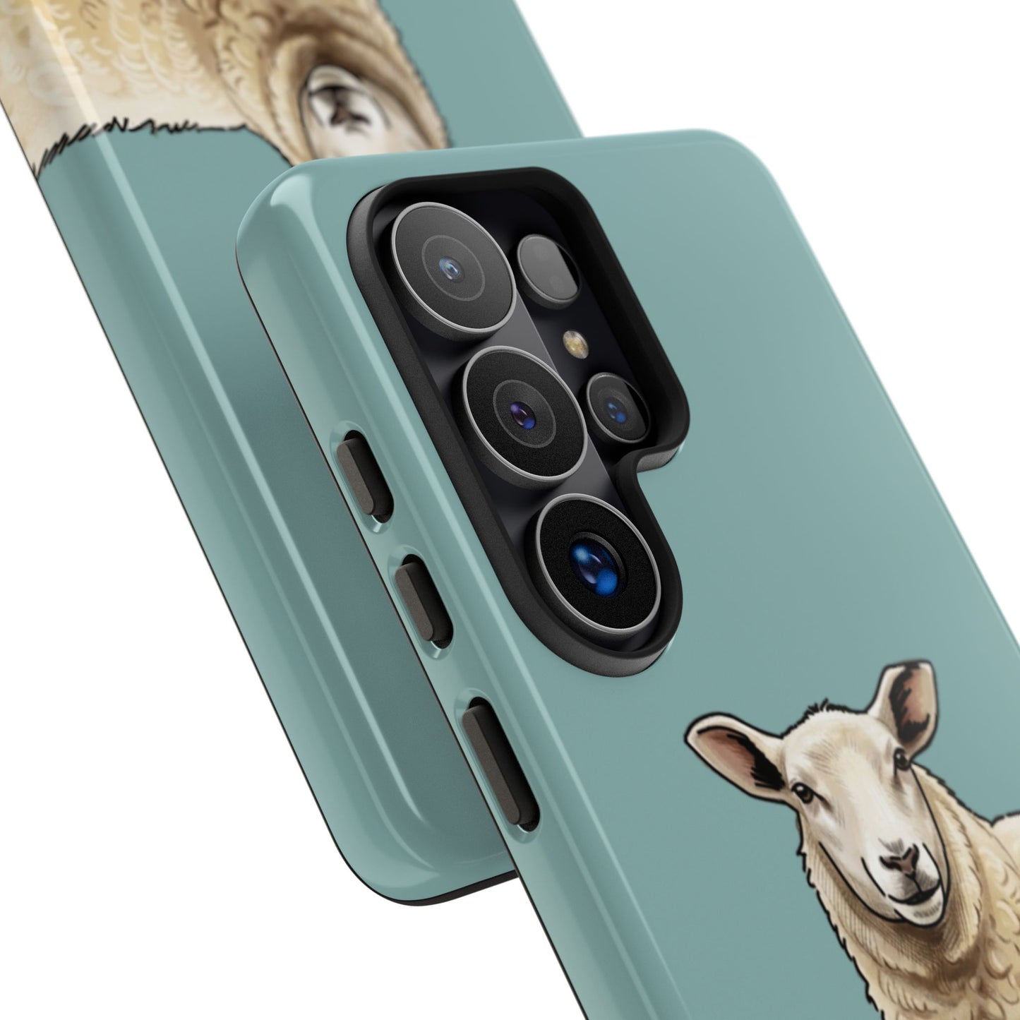 Teal Sheep Illustration Tough Phone Case