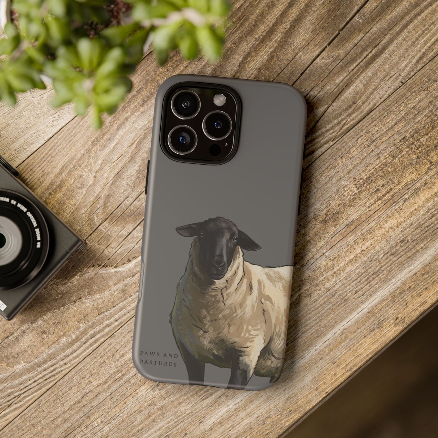 Grey Suffolk Sheep Phone Case — Paws and Pastures Rustic Farm Animal iPhone Cover
