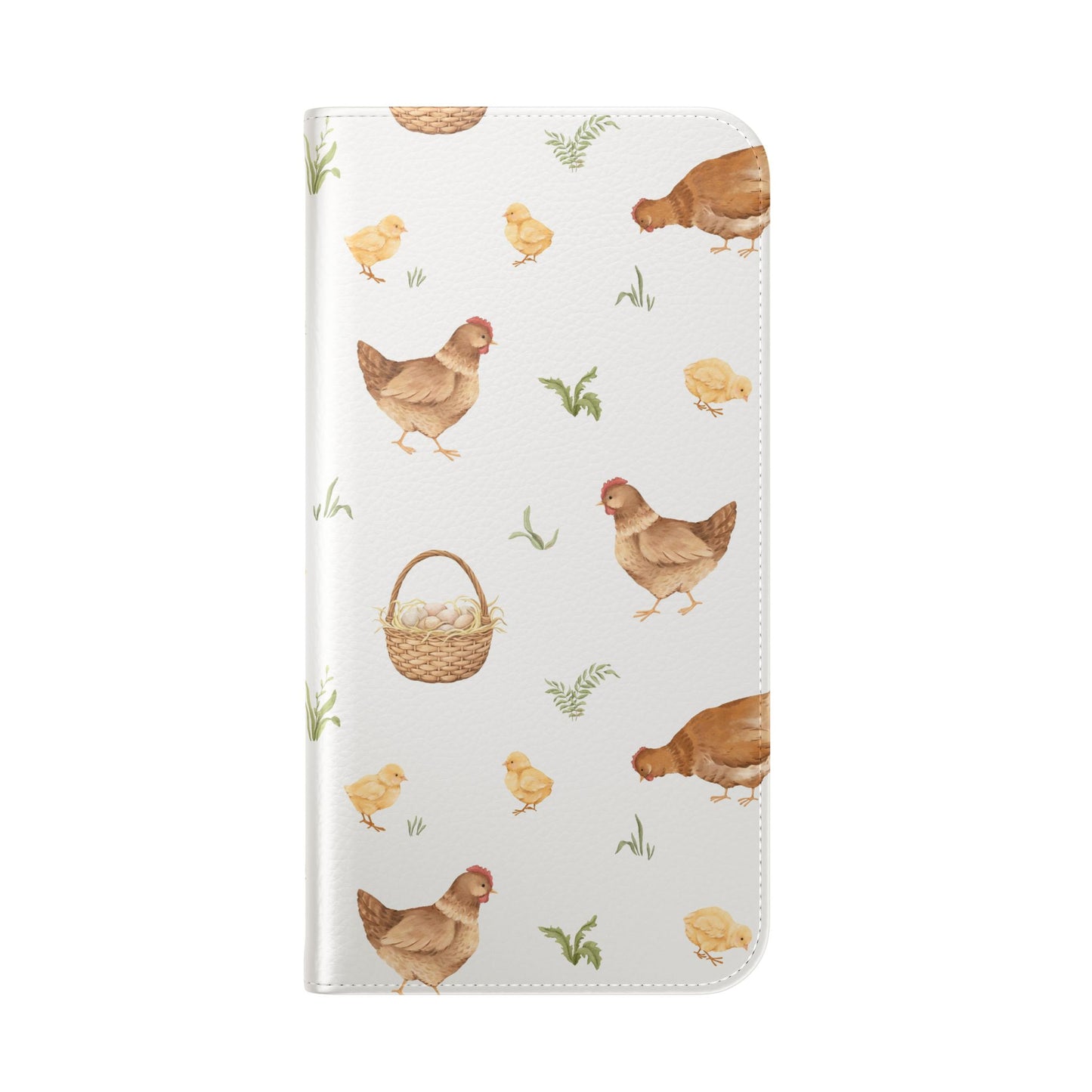 Flip Case – Watercolor Chickens & Baskets Phone Wallet Case