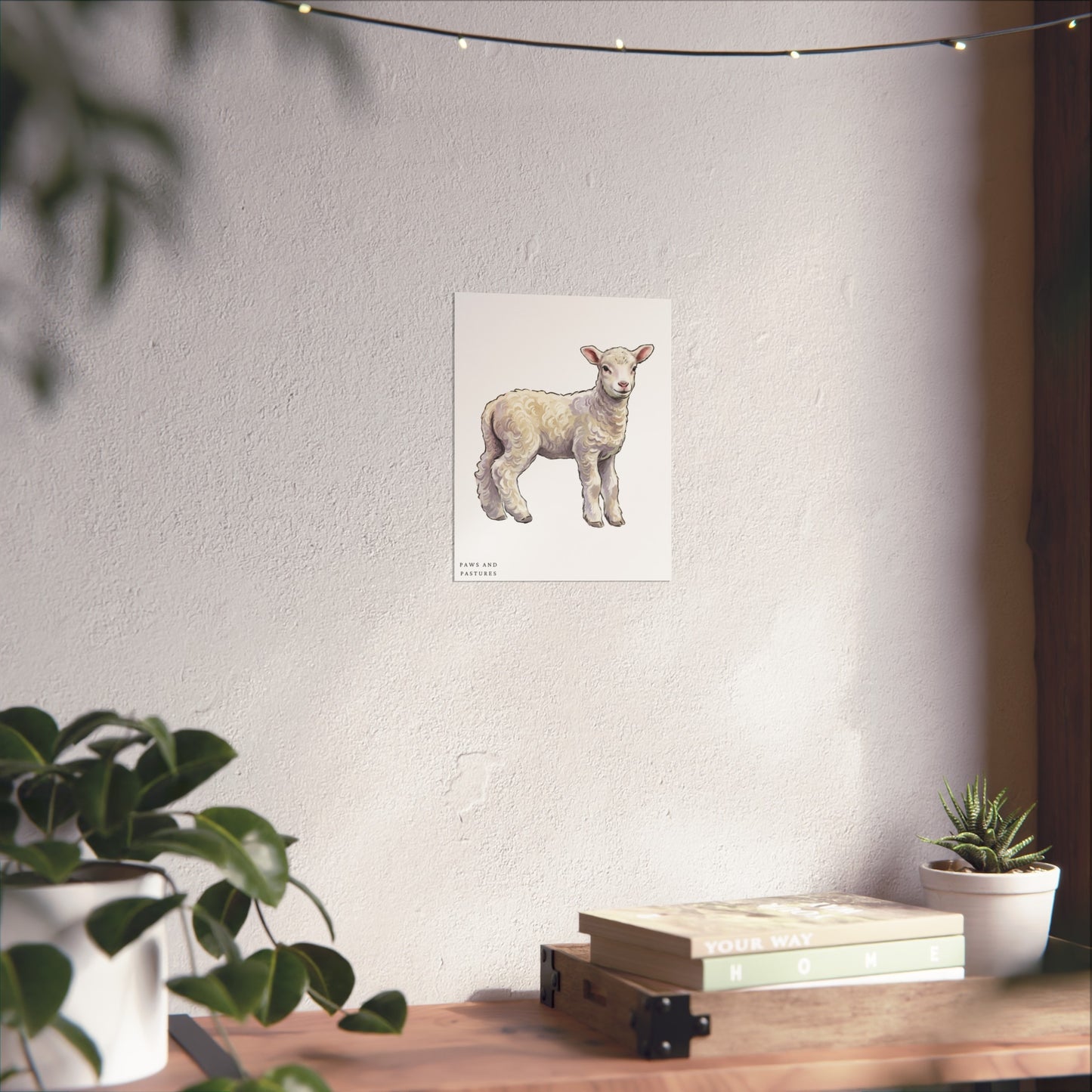 Lamb Illustration Fine Art Poster — Watercolor Nursery Wall Art
