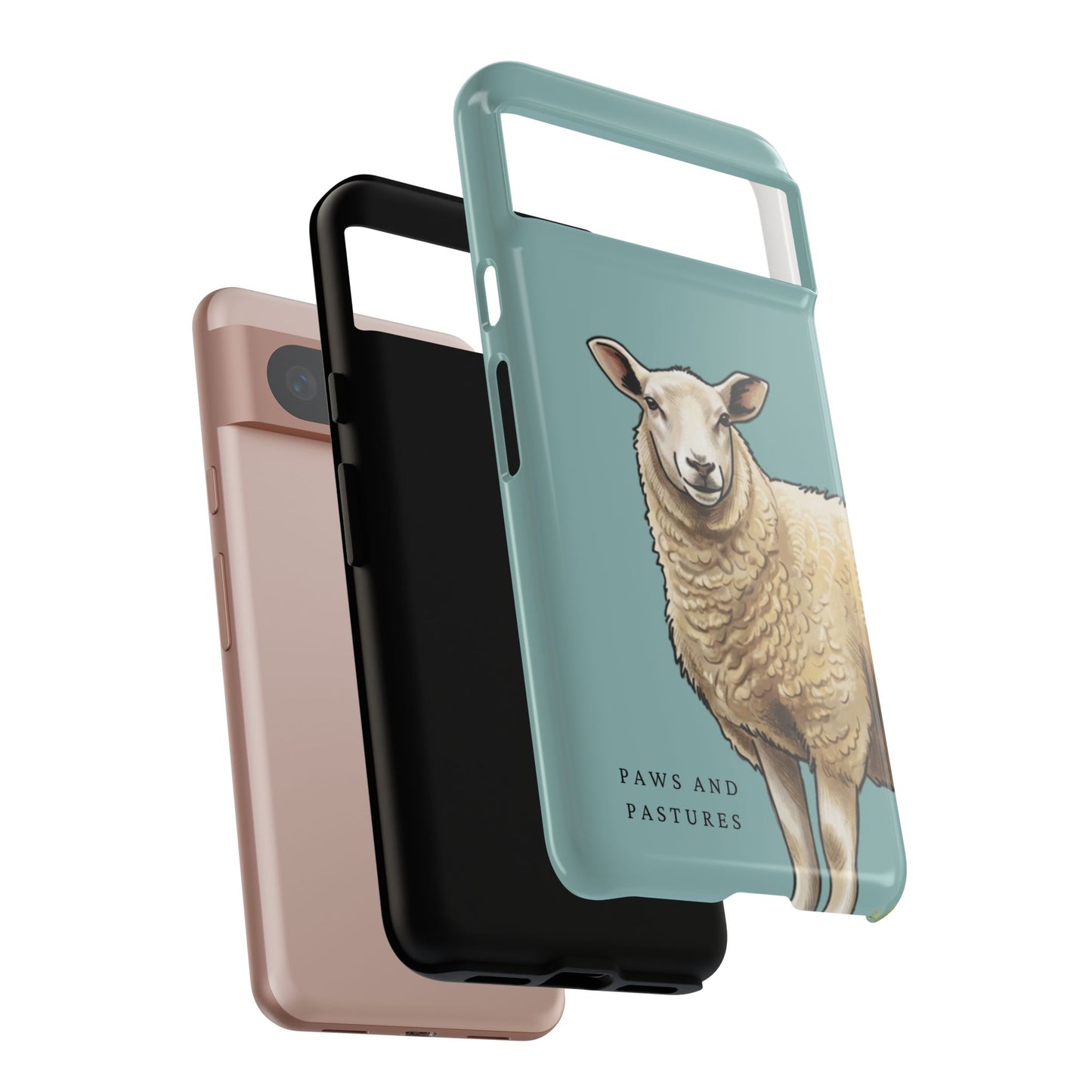 Teal Sheep Illustration Tough Phone Case