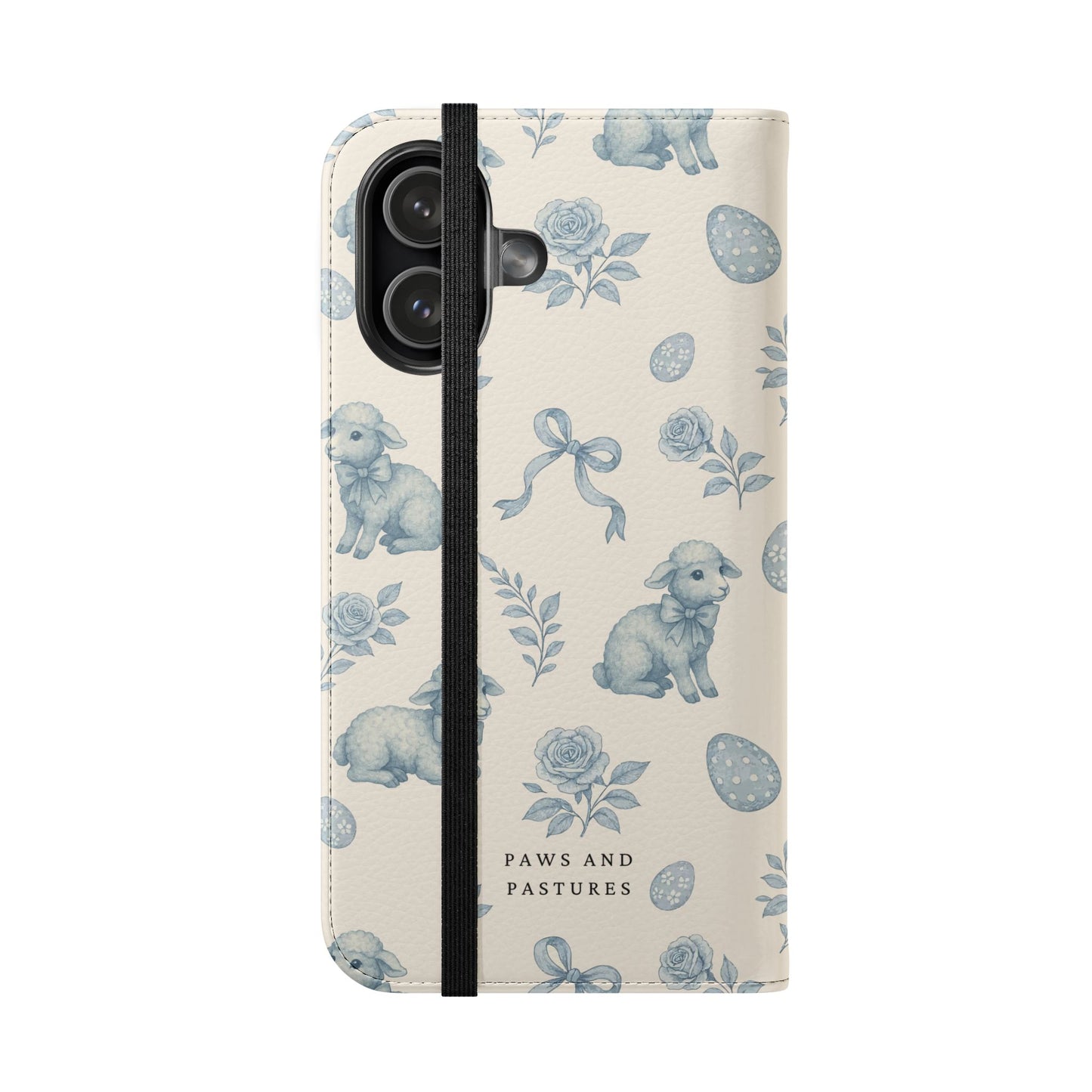 Flip Case — Pastel Blue Easter Lamb Pattern Phone Wallet
