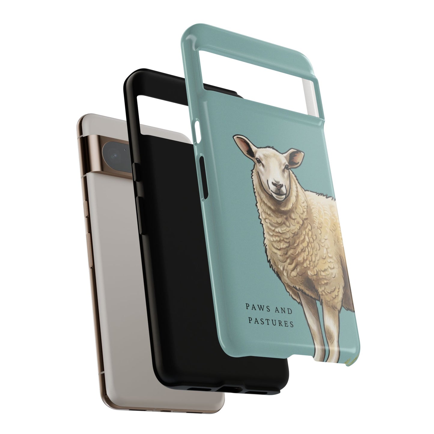 Teal Sheep Illustration Tough Phone Case