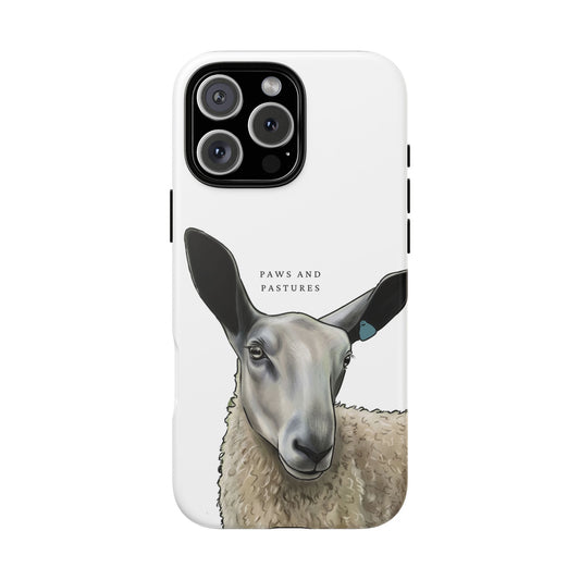 Blue Faced Leicester Sheep Portrait Phone Case – Paws and Pastures Protective Hard Case
