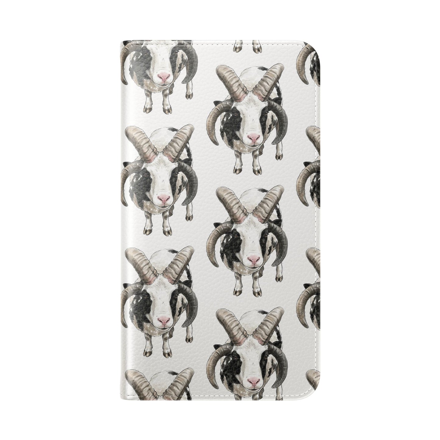 Jacob Sheep Pattern Flip Phone Case — Cute Farm Animal Wallet Cover