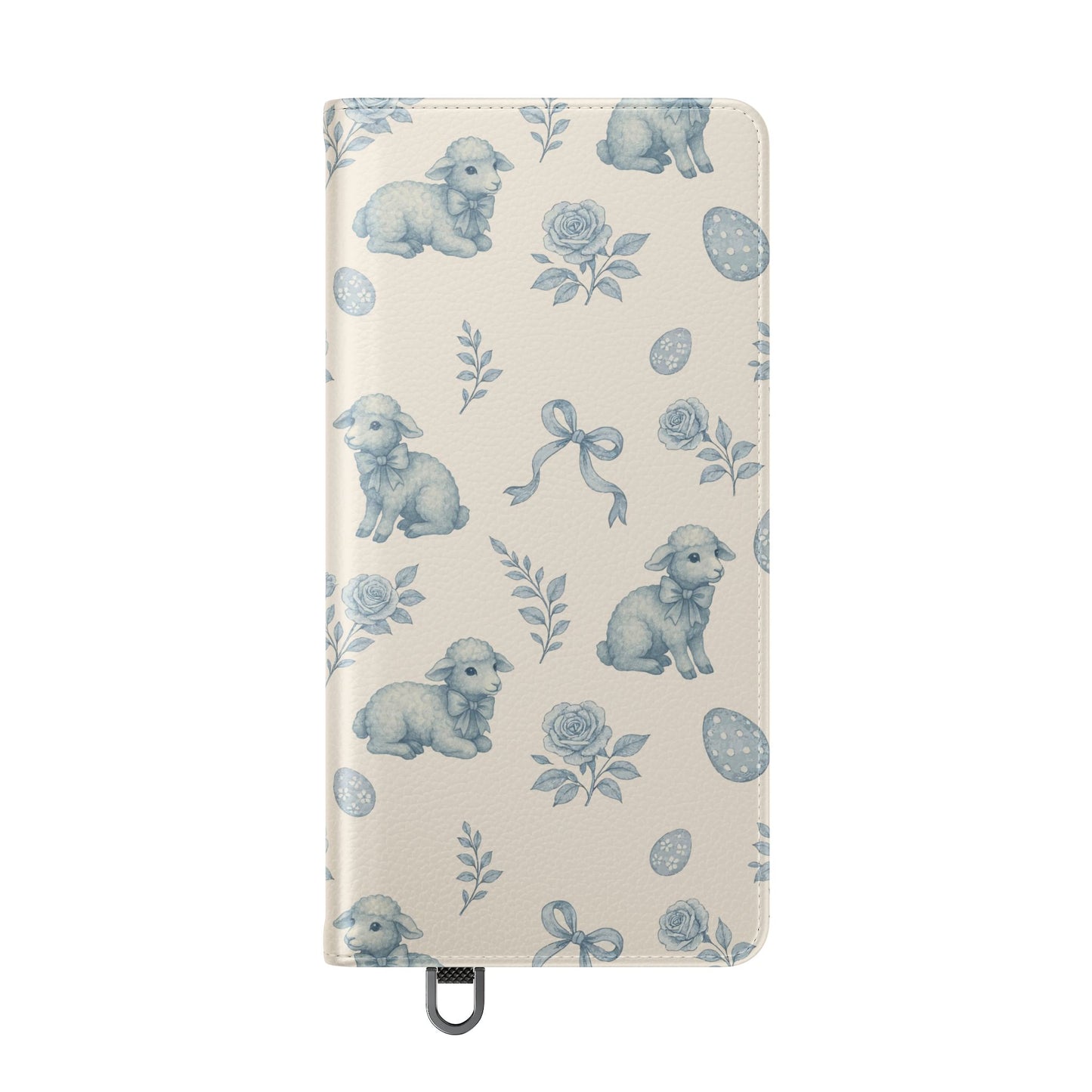 Flip Case — Pastel Blue Easter Lamb Pattern Phone Wallet