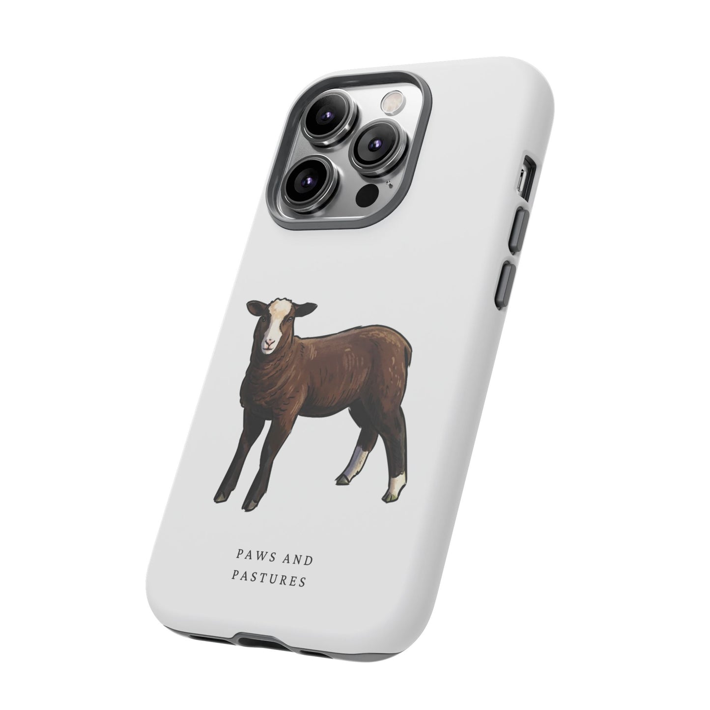 Zwartble Phone Case — Brown Sheep Illustration "Paws and Pastures"