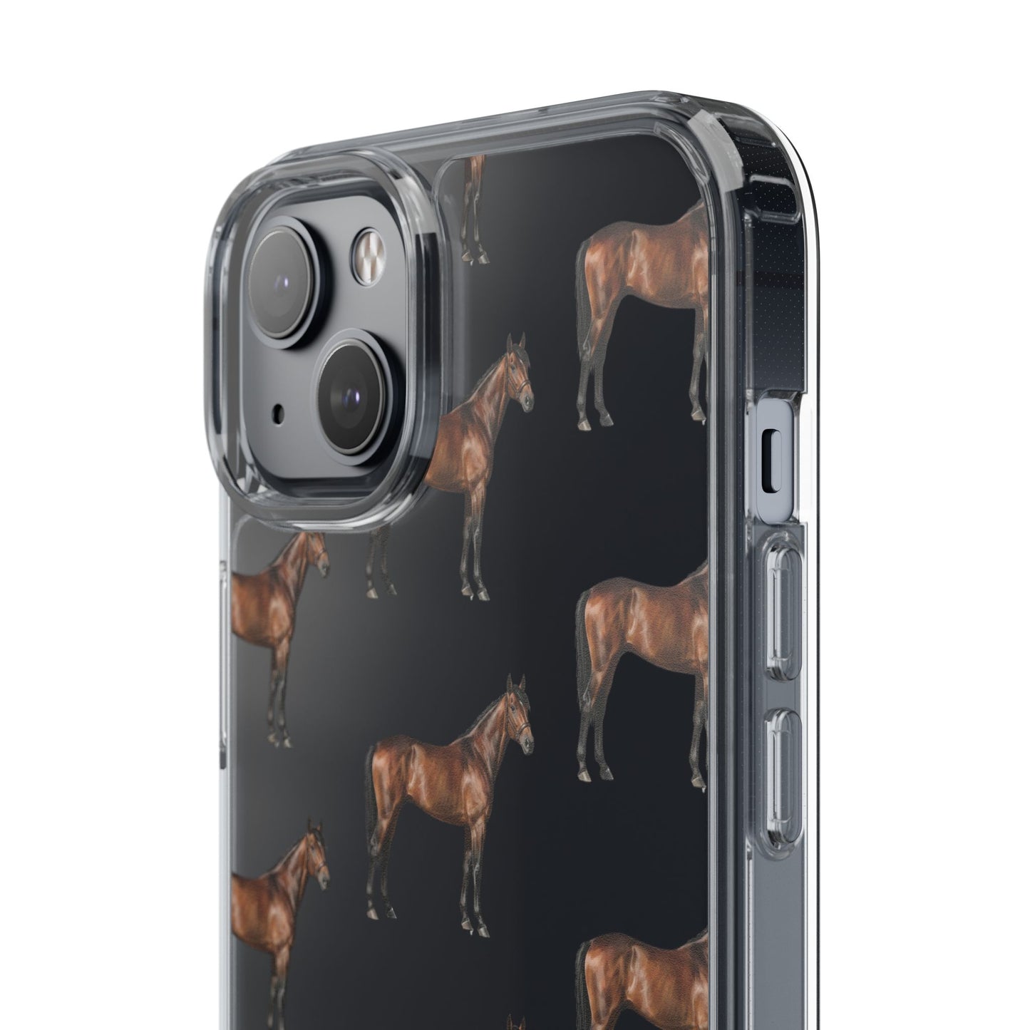 Horse Pattern Clear iPhone Case