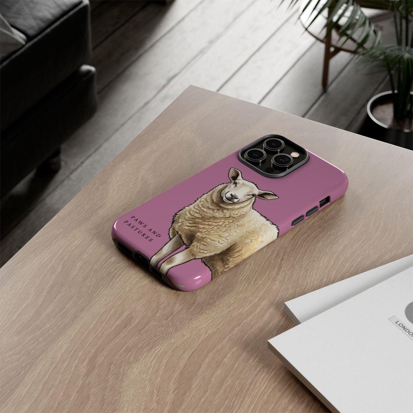 Pink Sheep Illustration Tough Phone Case