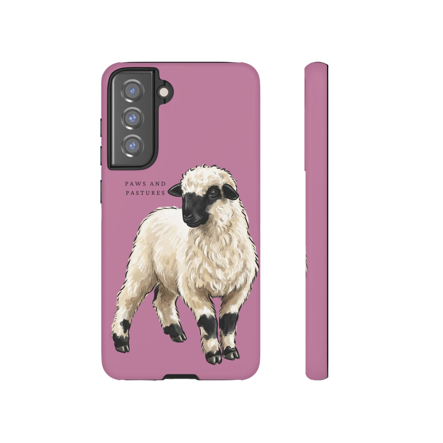 Pink Valais Blacknose Sheep Phone Case – 'Paws and Pastures' Cute Lamb Protective iPhone Cover