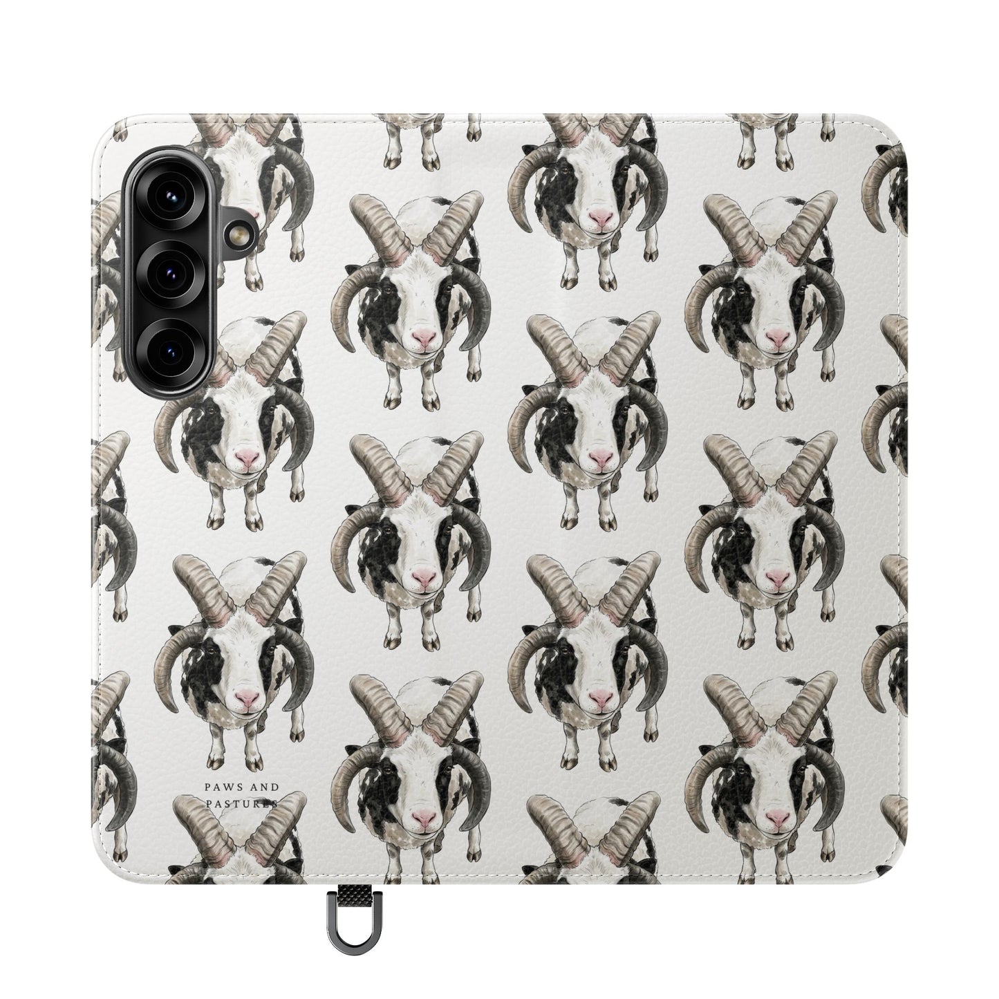 Jacob Sheep Pattern Flip Phone Case — Cute Farm Animal Wallet Cover