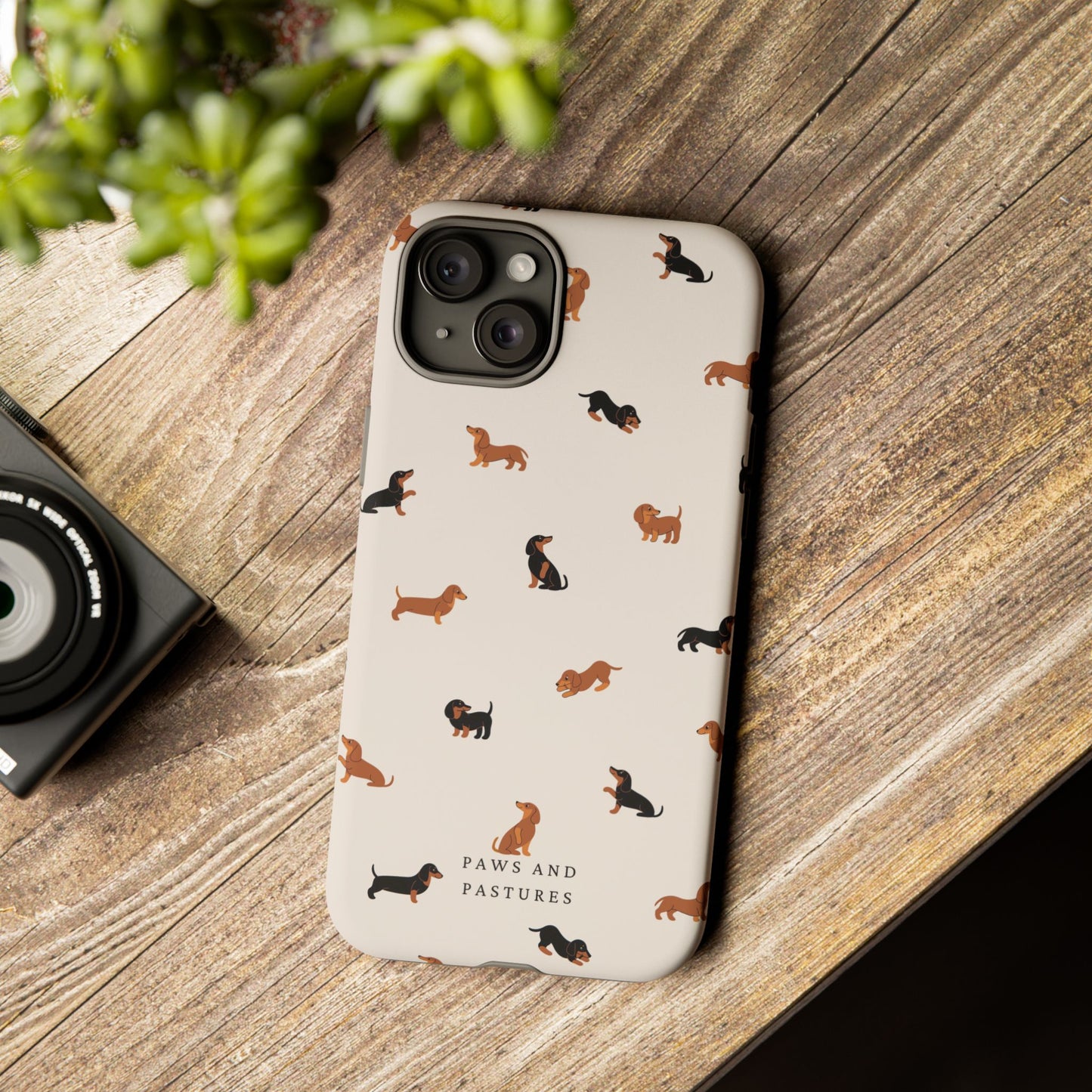 Dachshund Pattern Phone Case — Cute Wiener Dog Protective Cover