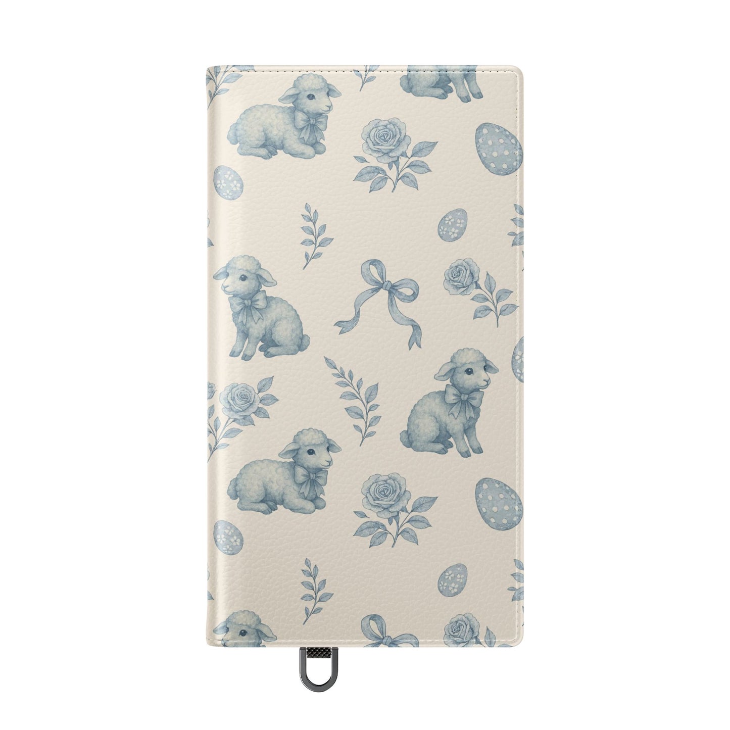 Flip Case — Pastel Blue Easter Lamb Pattern Phone Wallet