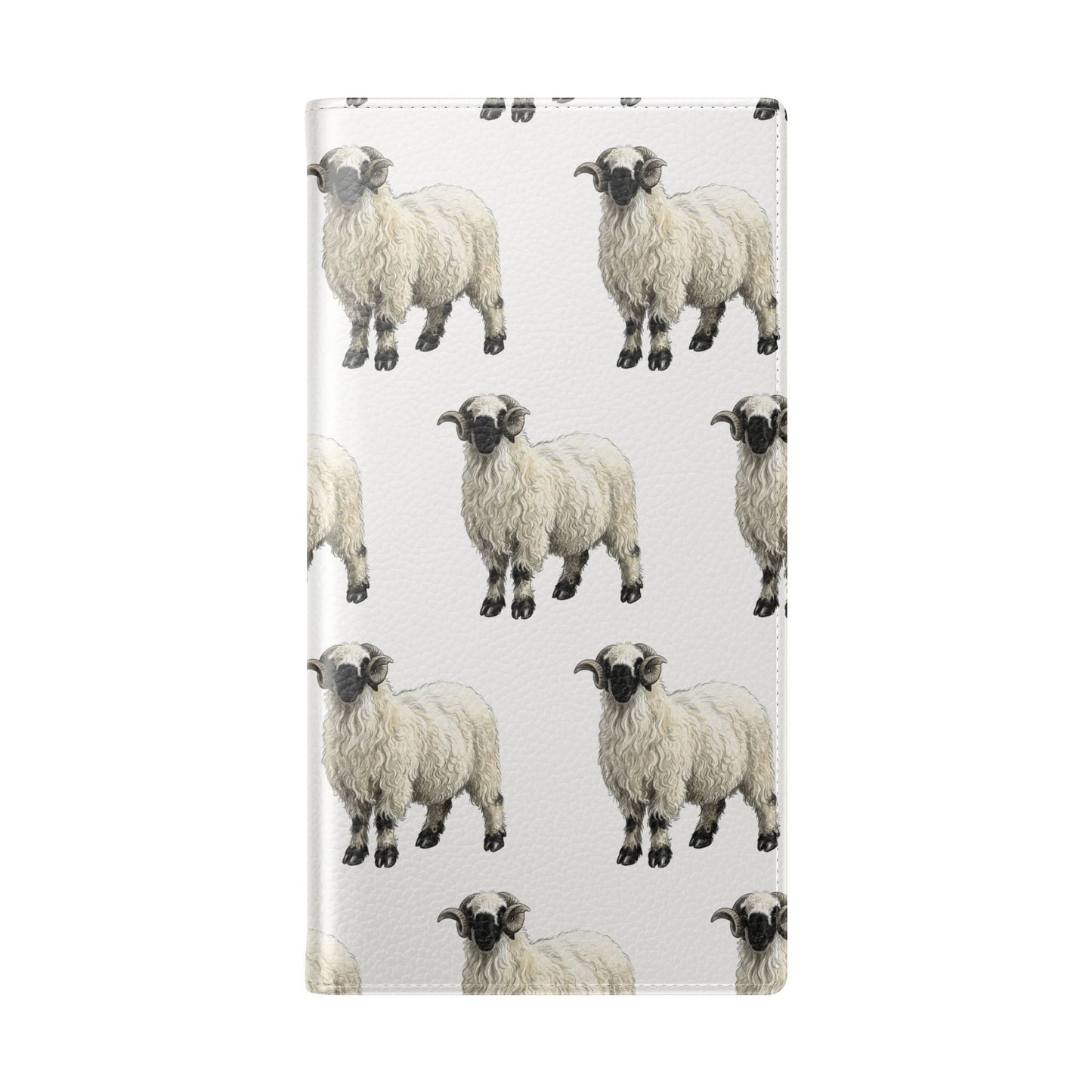 Valais Blacknose Sheep Pattern Flip Phone Case – Cute Farm Animal Wallet Cover