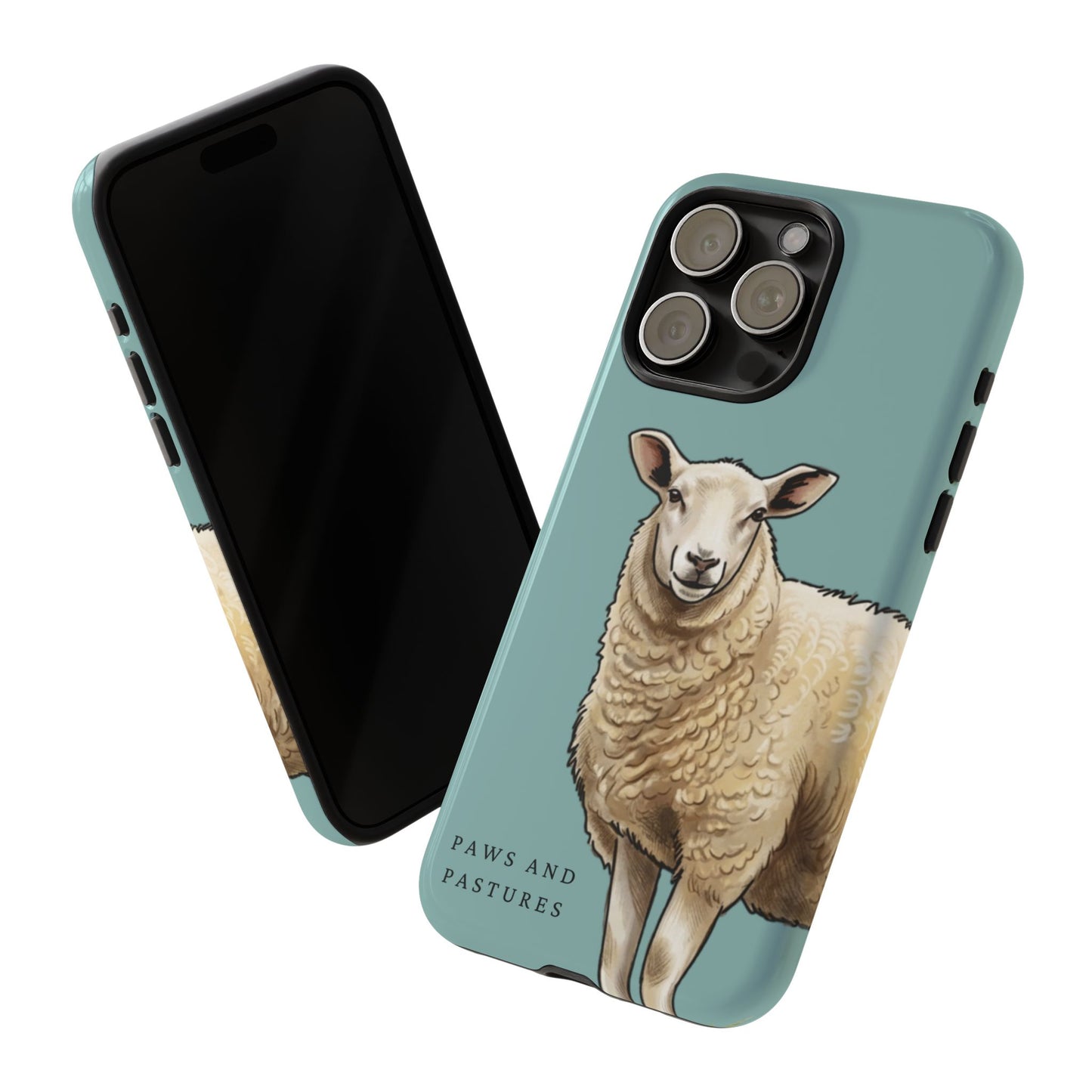 Teal Sheep Illustration Tough Phone Case