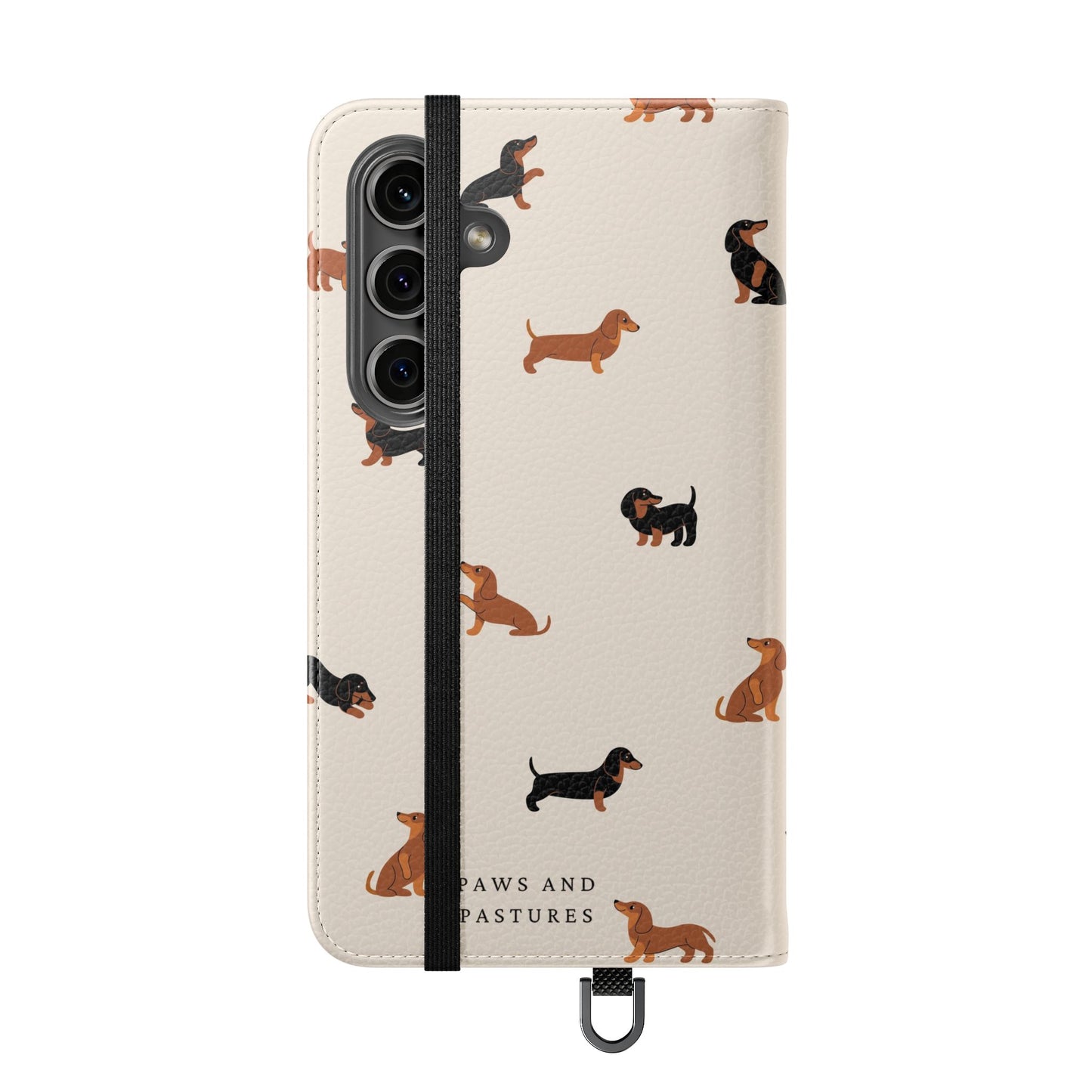 Dachshund Pattern Flip Phone Case — Wallet Folio with Card Slots