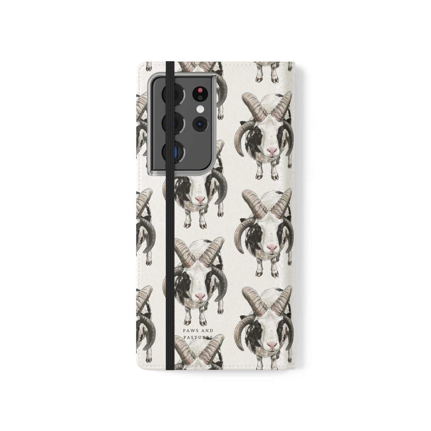 Jacob Sheep Pattern Flip Phone Case — Cute Farm Animal Wallet Cover