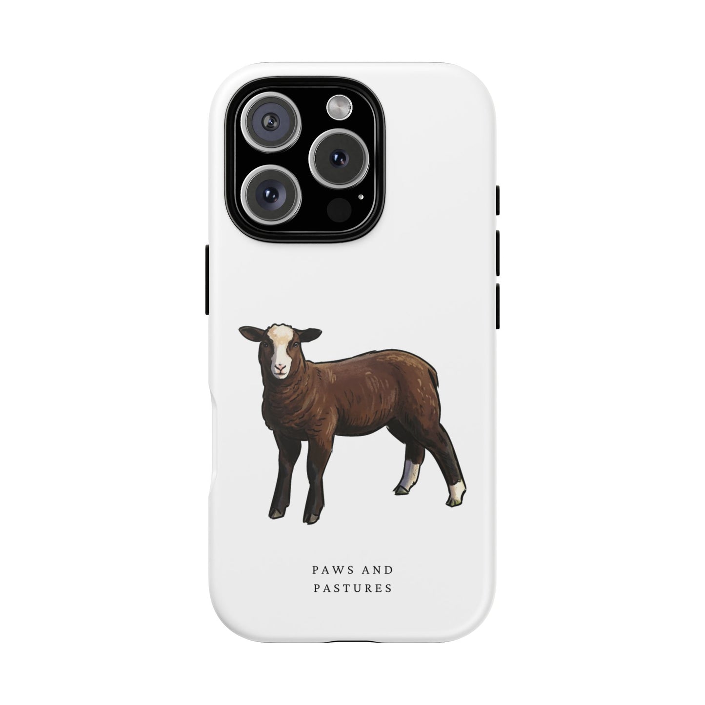 Zwartble Phone Case — Brown Sheep Illustration "Paws and Pastures"