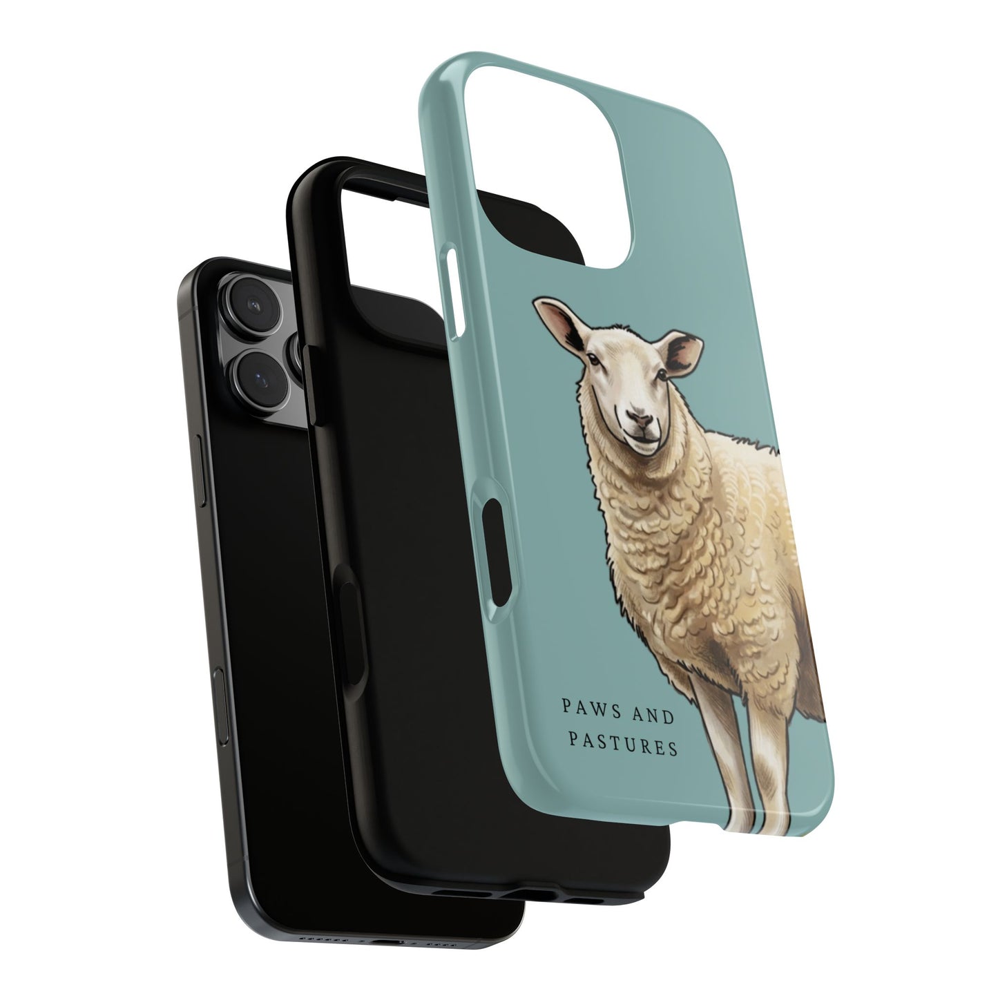 Teal Sheep Illustration Tough Phone Case