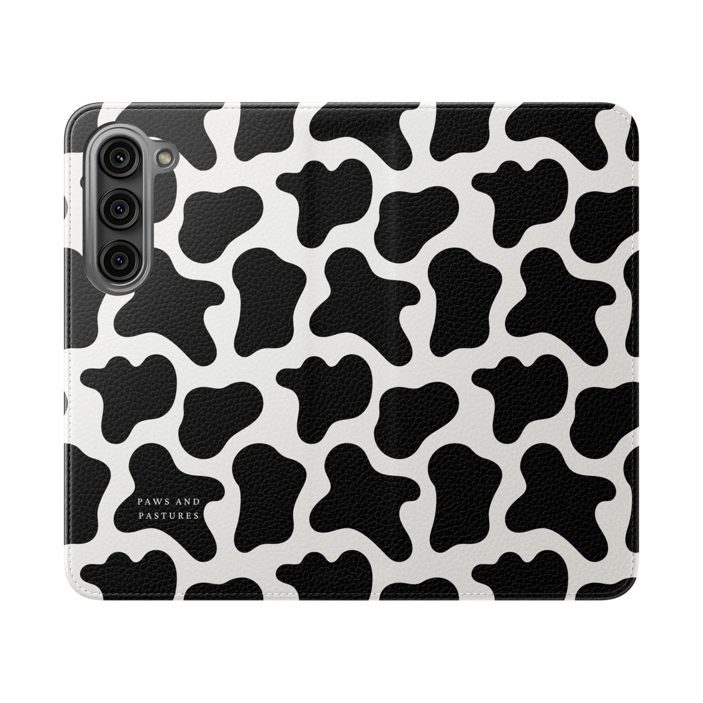 Cow Print Flip Phone Case — Black & White Wallet Flip Case