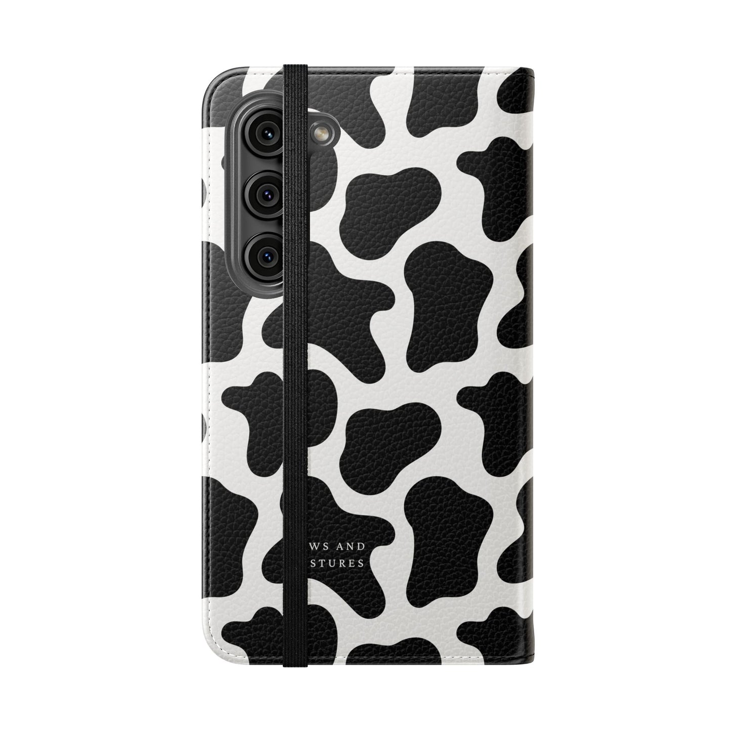 Cow Print Flip Phone Case — Black & White Wallet Flip Case