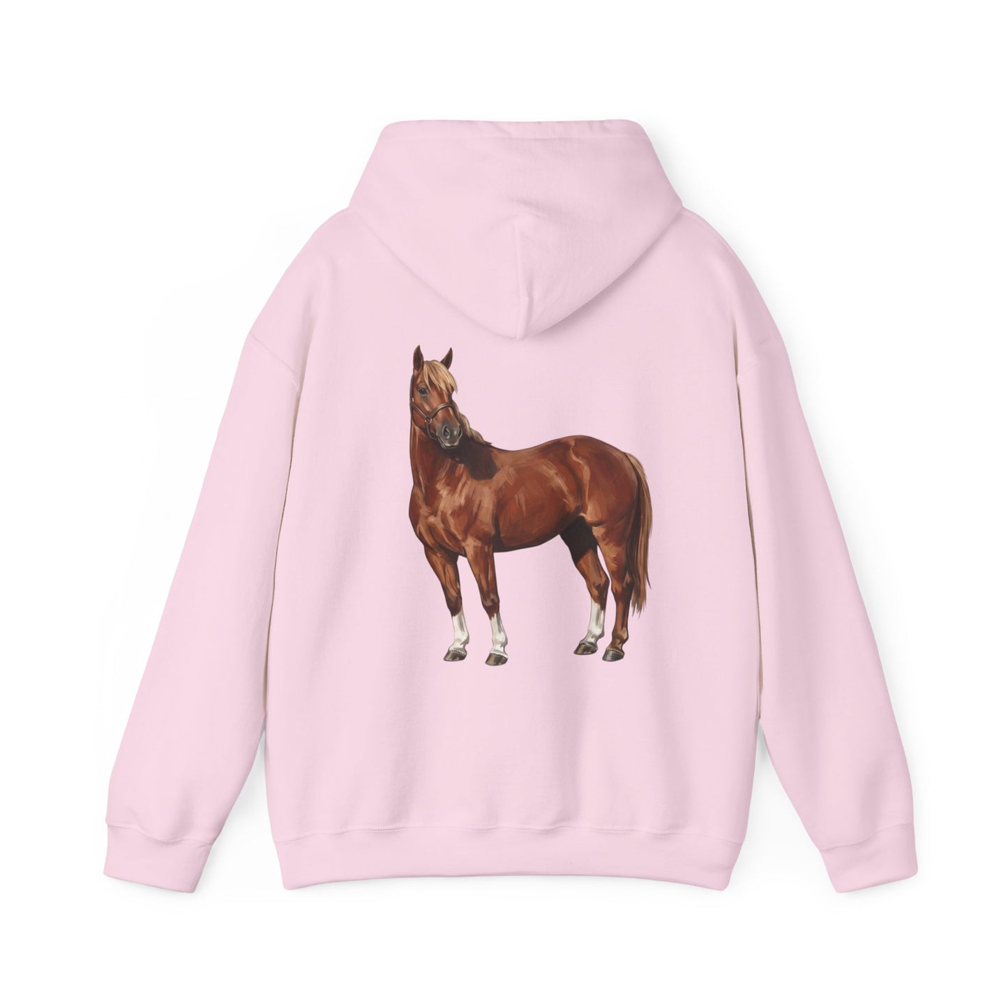 Horse Graphic Hoodie – Realistic Chestnut Stallion Back Print