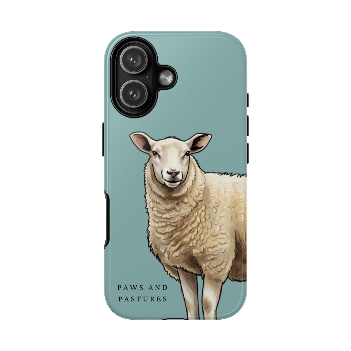 Teal Sheep Illustration Tough Phone Case
