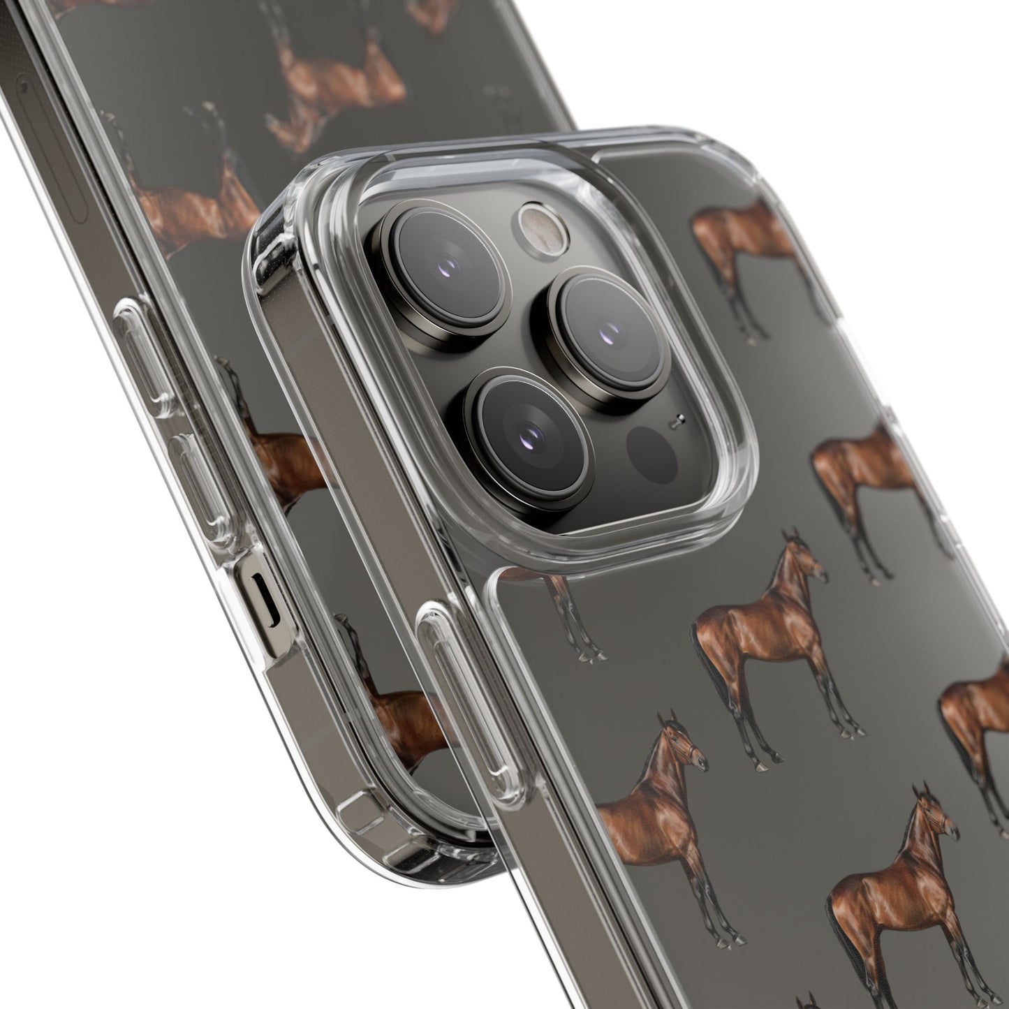 Horse Pattern Clear iPhone Case