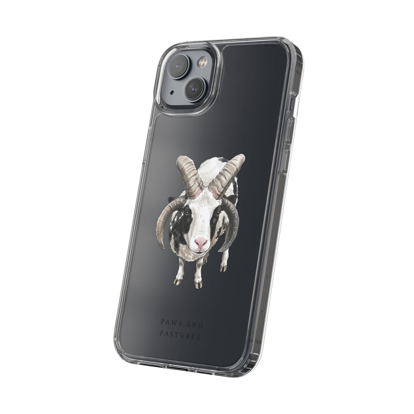 Jacob Sheep Clear Phone Case — Cute Goat Illustration Clear Case for Sheep Lovers