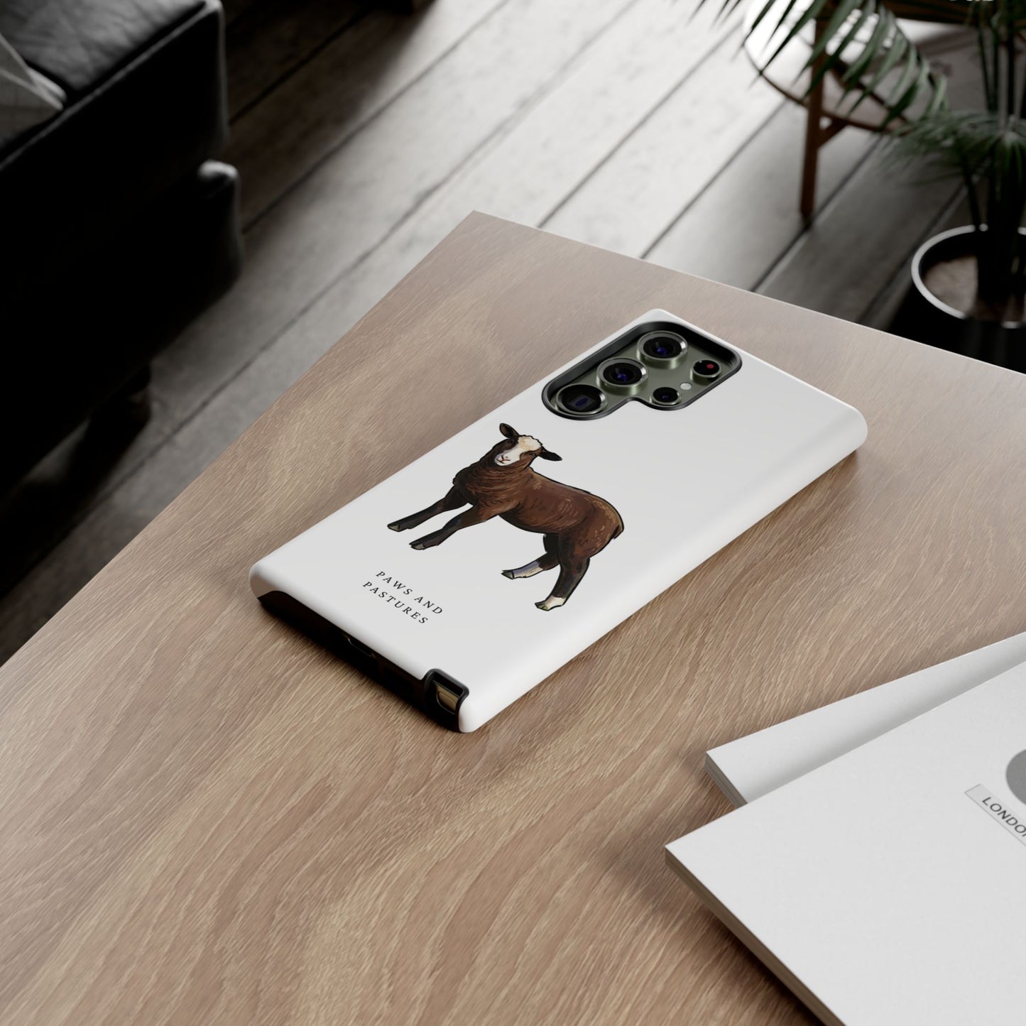 Zwartble Phone Case — Brown Sheep Illustration "Paws and Pastures"