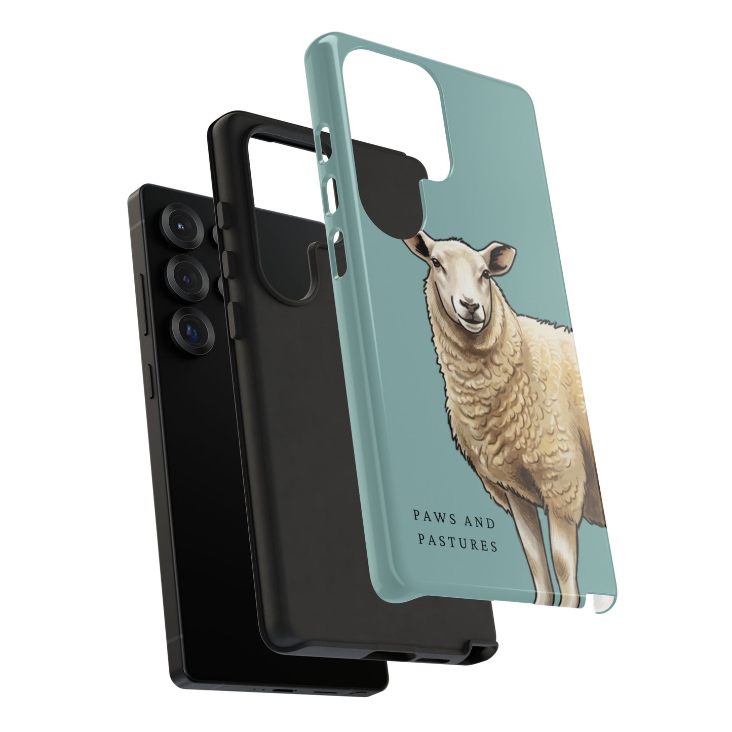 Teal Sheep Illustration Tough Phone Case