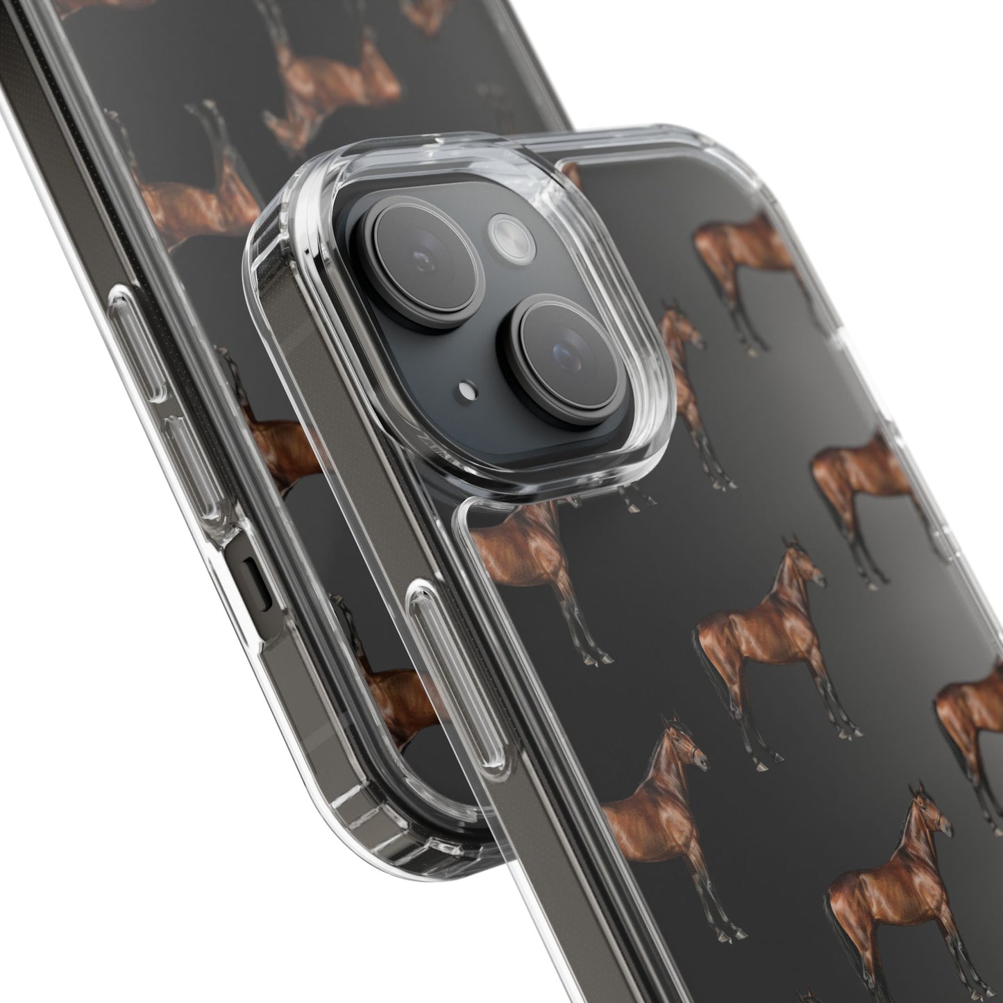 Horse Pattern Clear iPhone Case