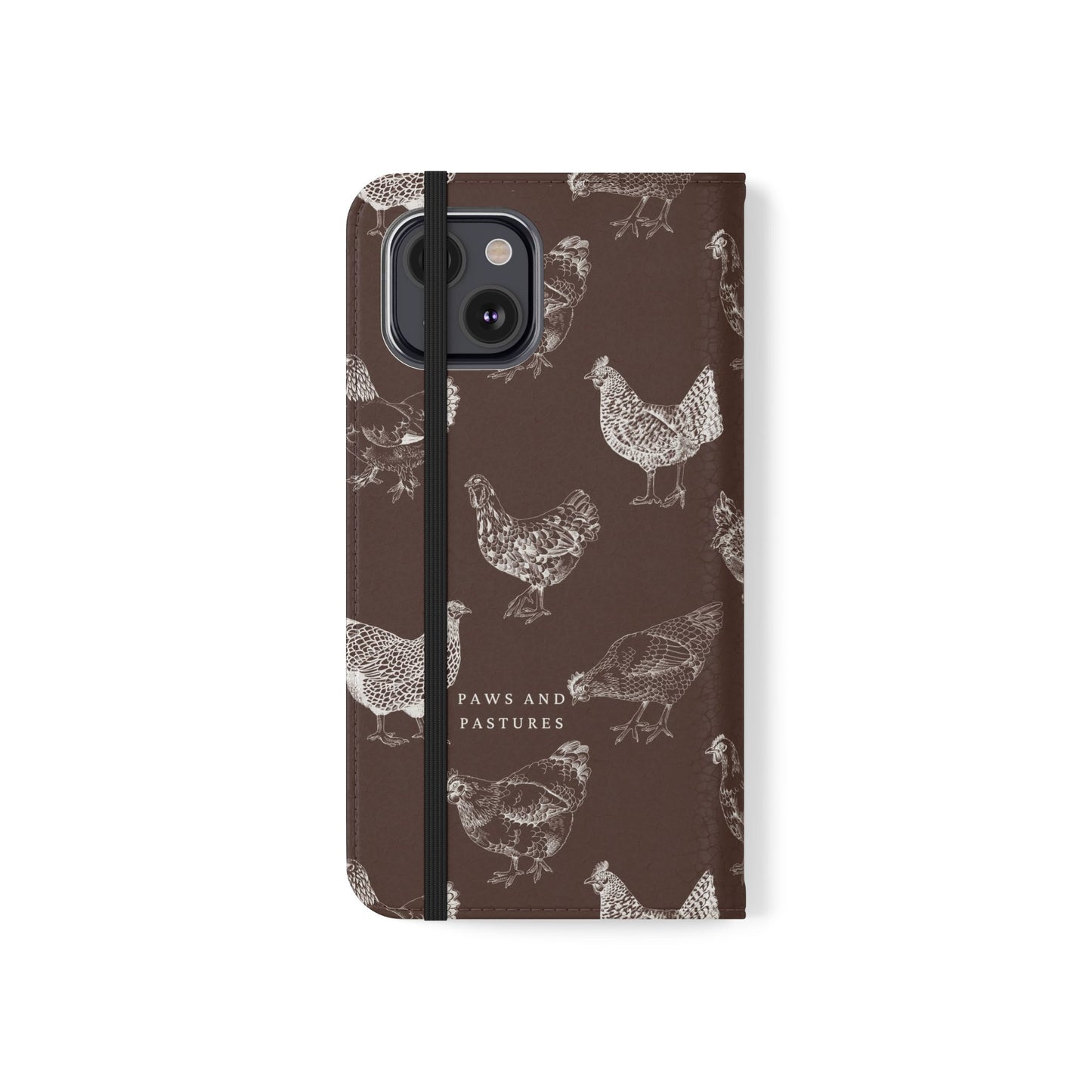 Chicken Pattern Flip Phone Case – Rustic Farmhouse Wallet Cover