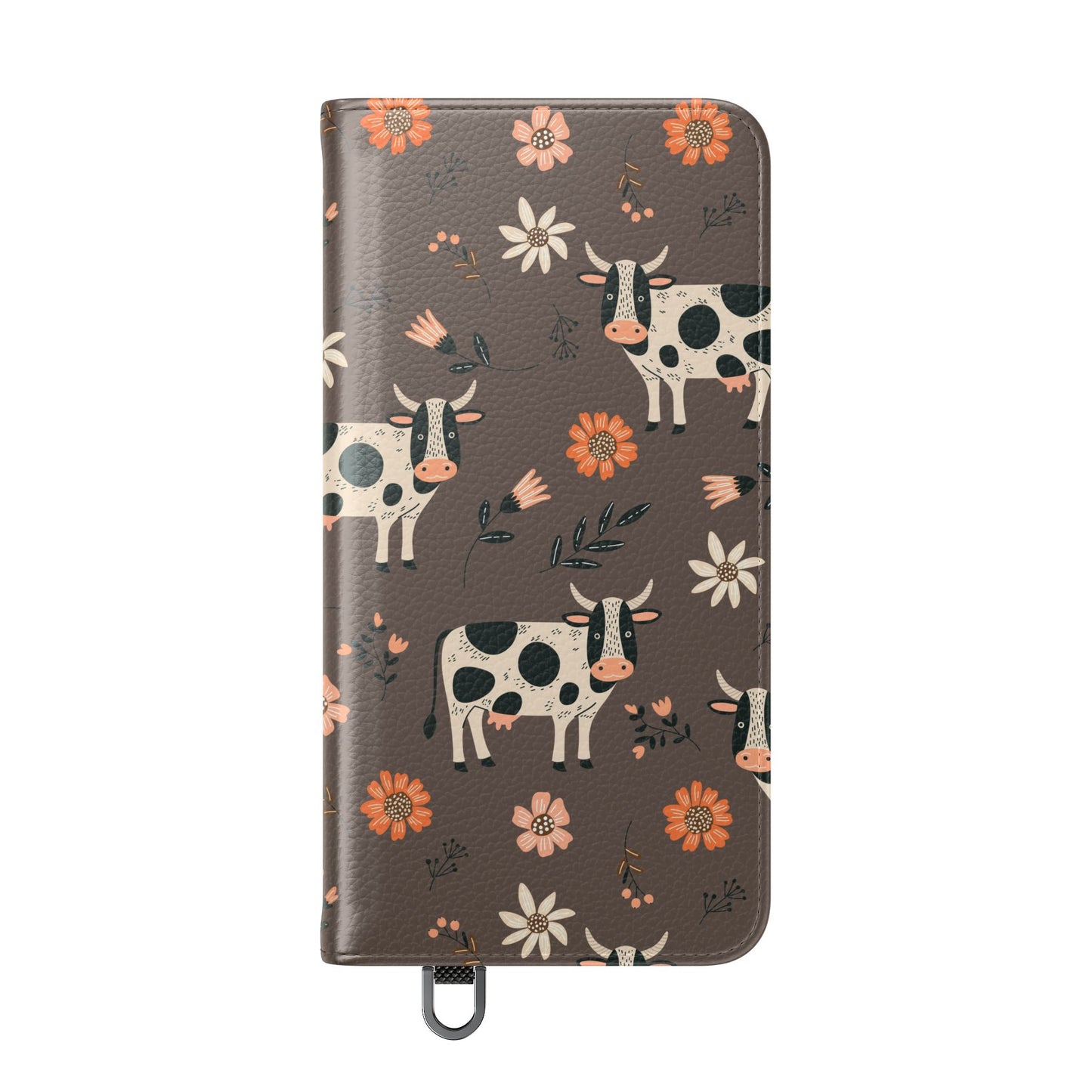 Cow Floral Flip Phone Case – Folklore Farm Pattern Wallet Case