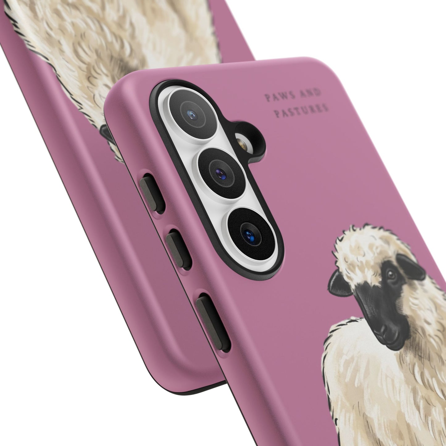 Pink Valais Blacknose Sheep Phone Case – 'Paws and Pastures' Cute Lamb Protective iPhone Cover
