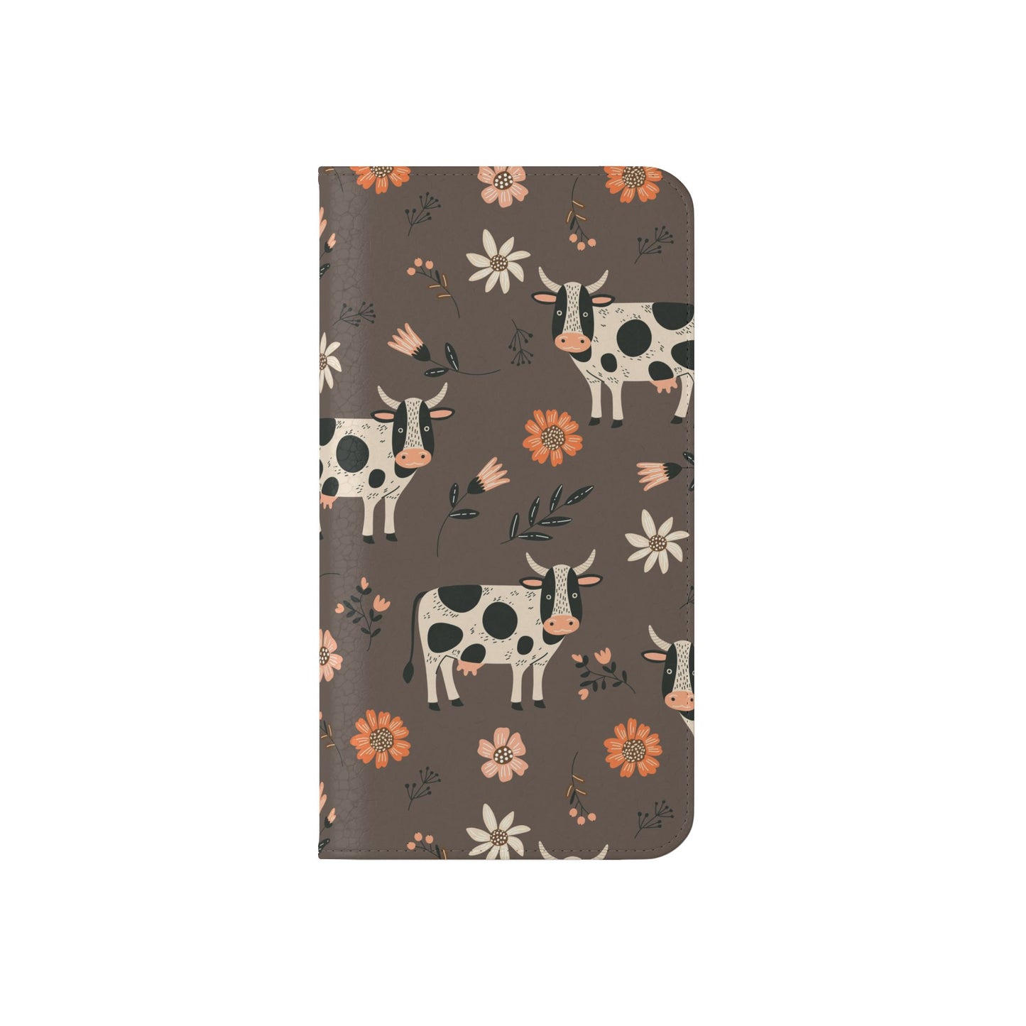 Cow Floral Flip Phone Case – Folklore Farm Pattern Wallet Case