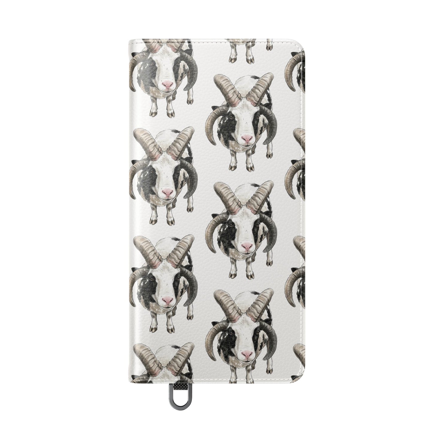 Jacob Sheep Pattern Flip Phone Case — Cute Farm Animal Wallet Cover