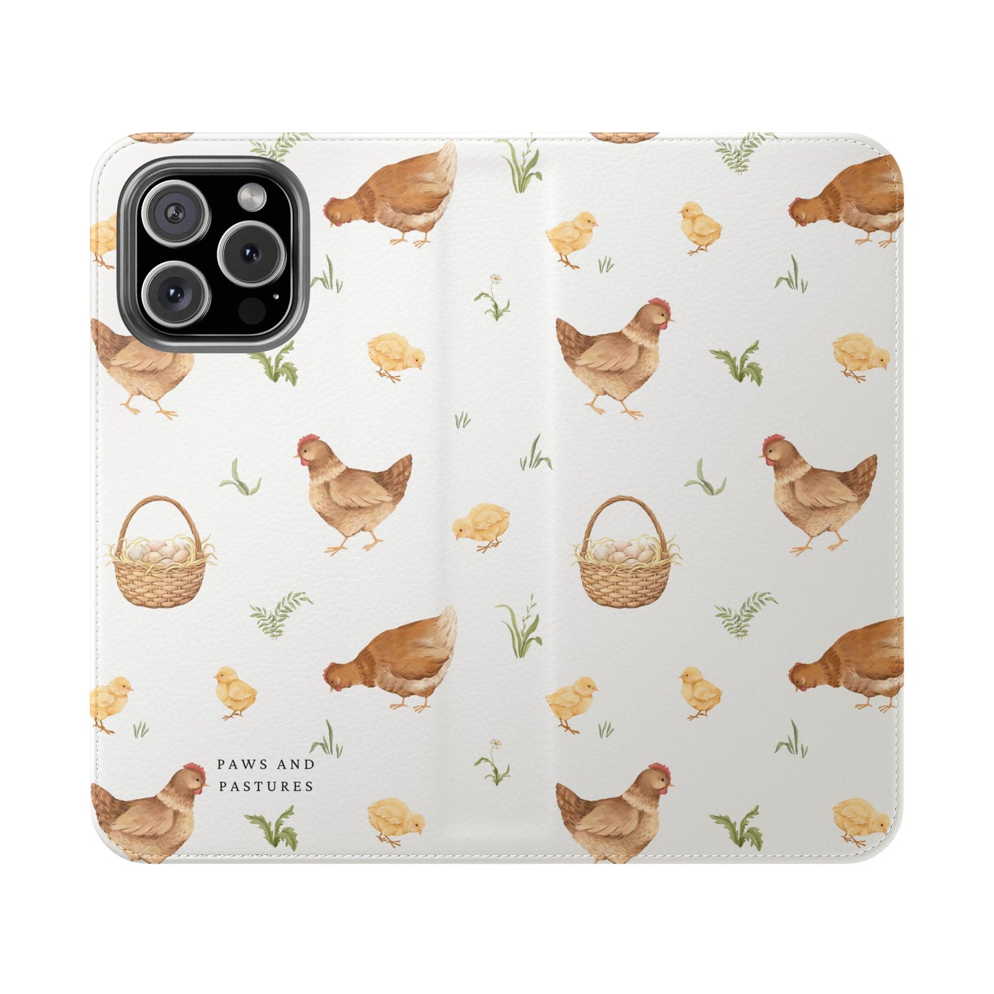 Flip Case – Watercolor Chickens & Baskets Phone Wallet Case