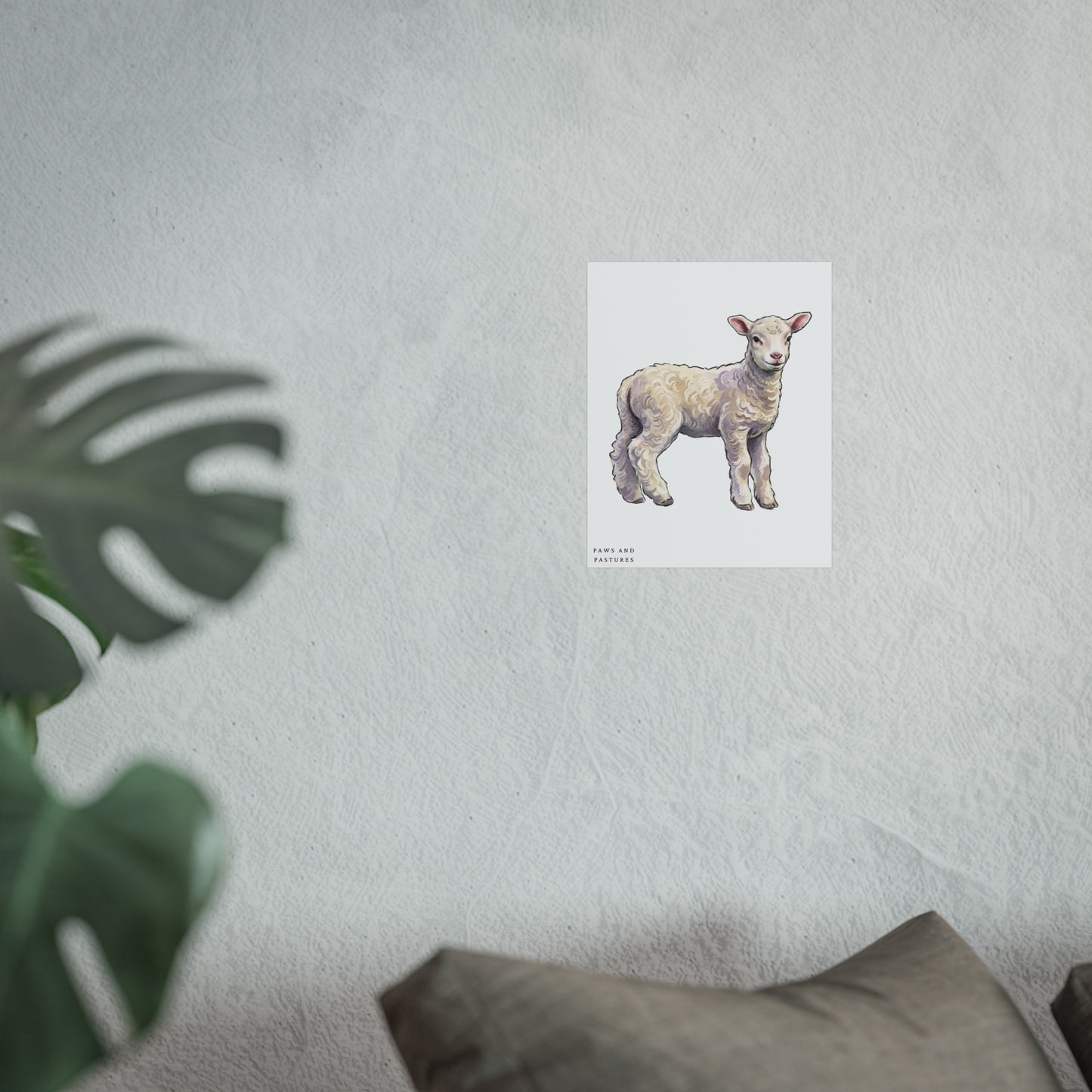 Lamb Illustration Fine Art Poster — Watercolor Nursery Wall Art