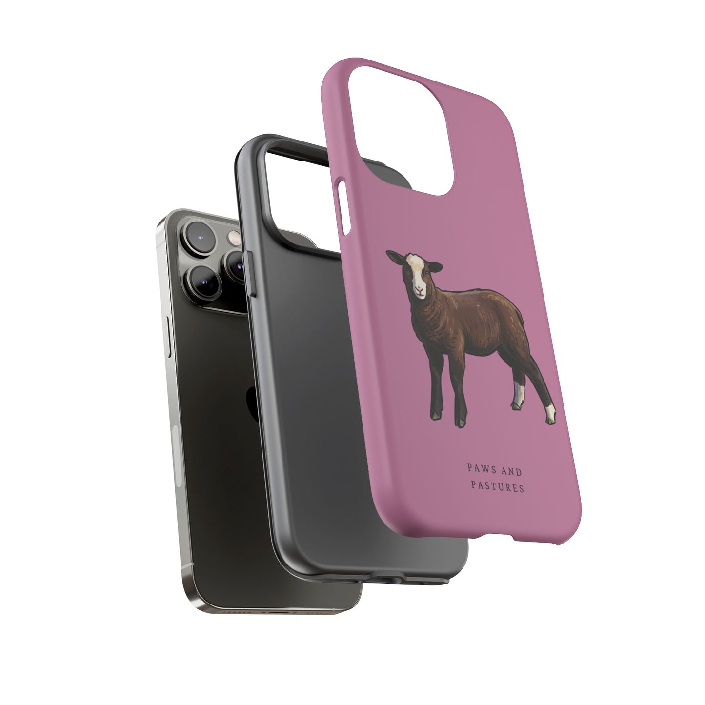 Zwartble Phone Case — Brown Sheep Illustration "Paws and Pastures"