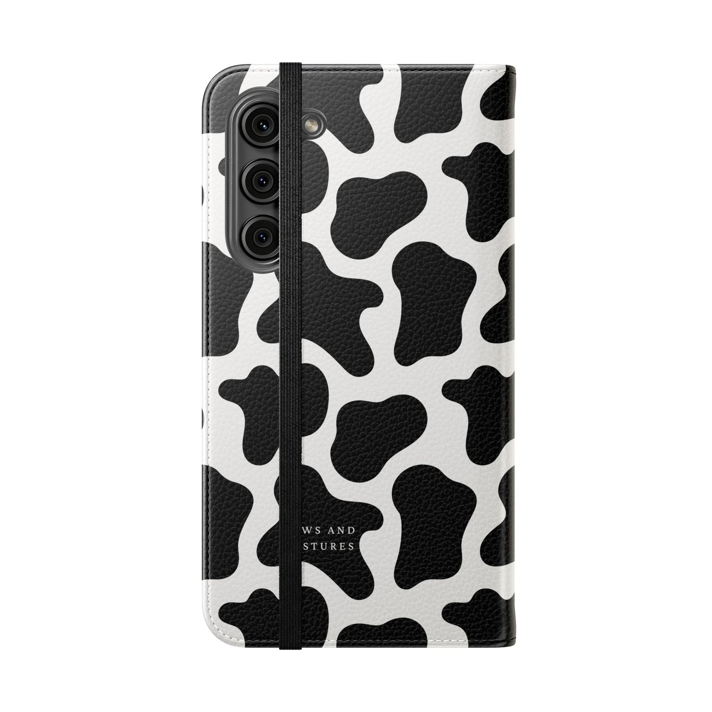 Cow Print Flip Phone Case — Black & White Wallet Flip Case