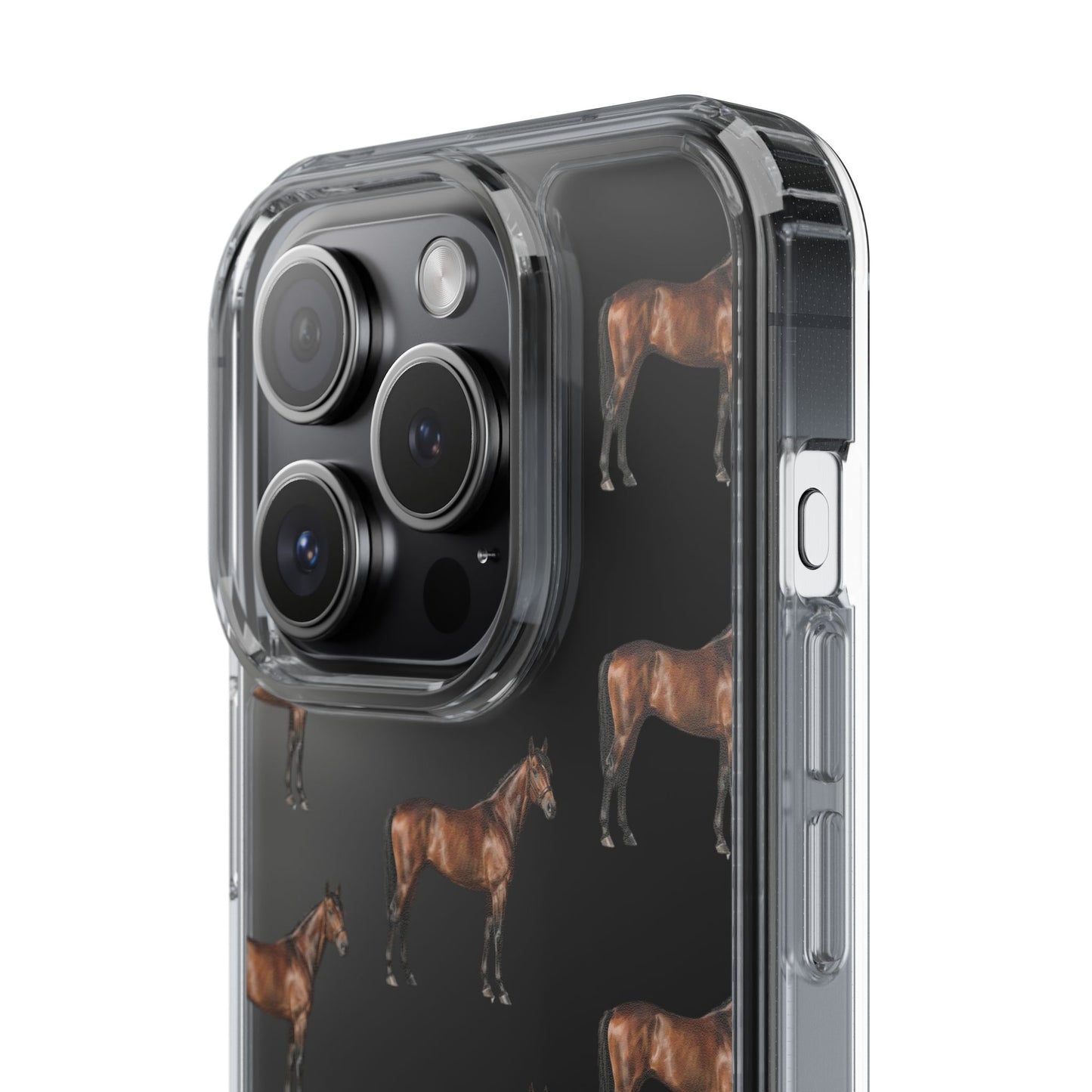 Horse Pattern Clear iPhone Case
