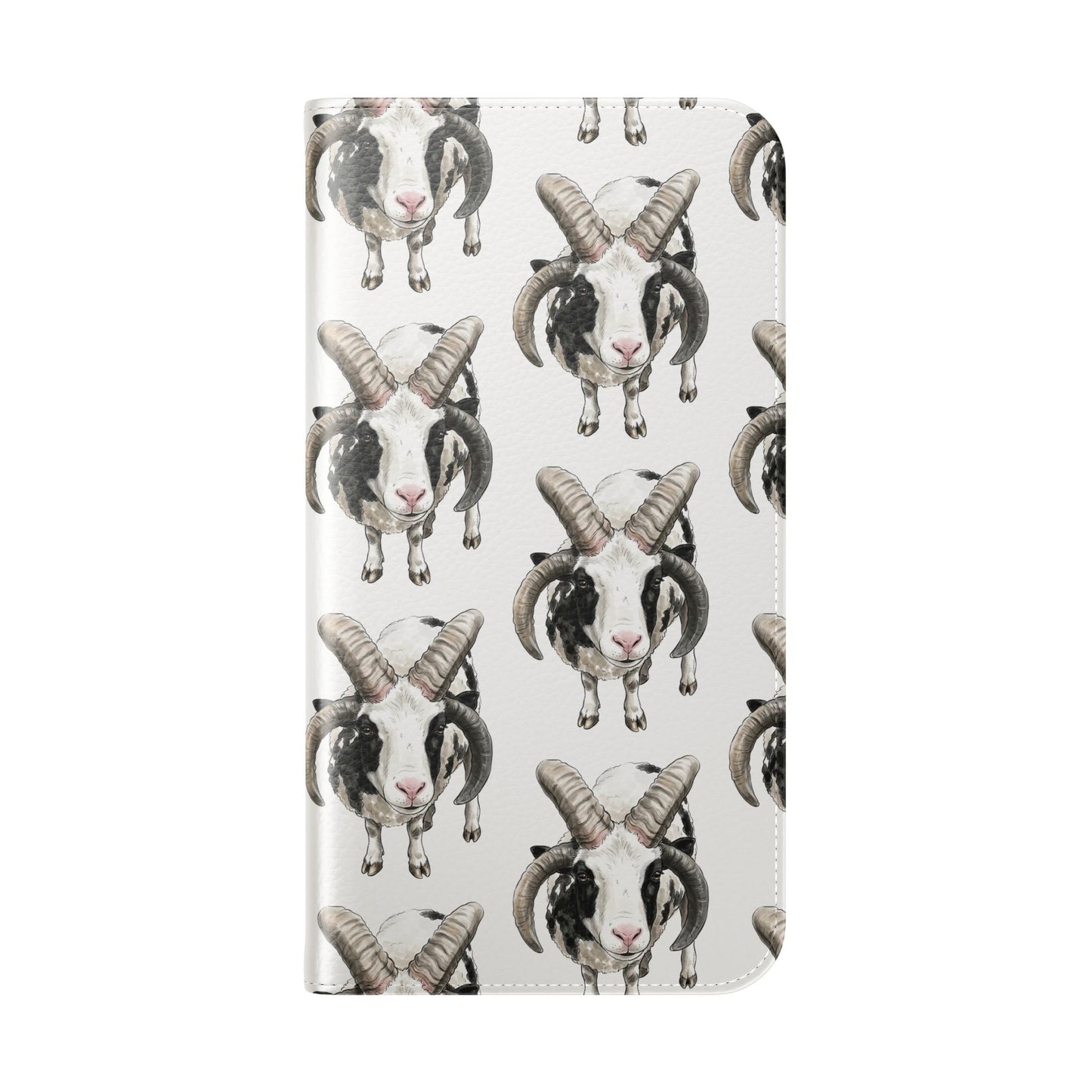 Jacob Sheep Pattern Flip Phone Case — Cute Farm Animal Wallet Cover