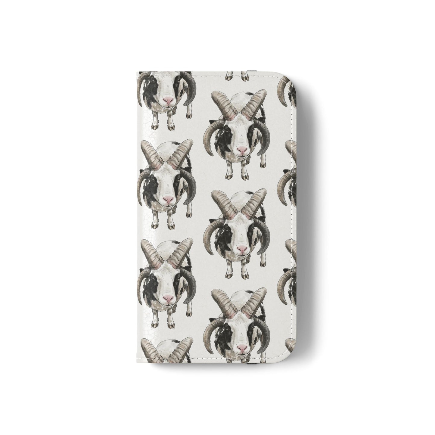 Jacob Sheep Pattern Flip Phone Case — Cute Farm Animal Wallet Cover