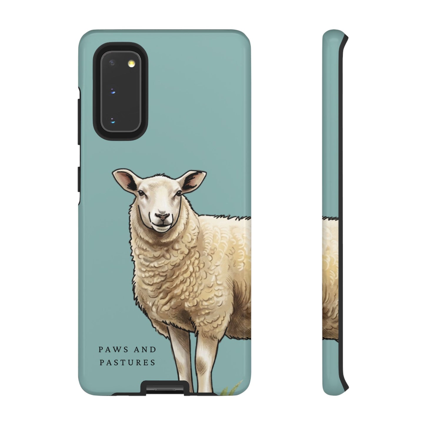 Teal Sheep Illustration Tough Phone Case