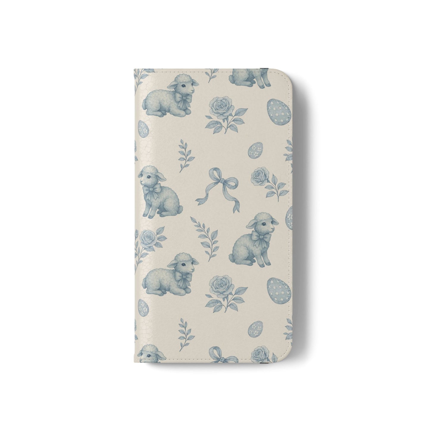 Flip Case — Pastel Blue Easter Lamb Pattern Phone Wallet