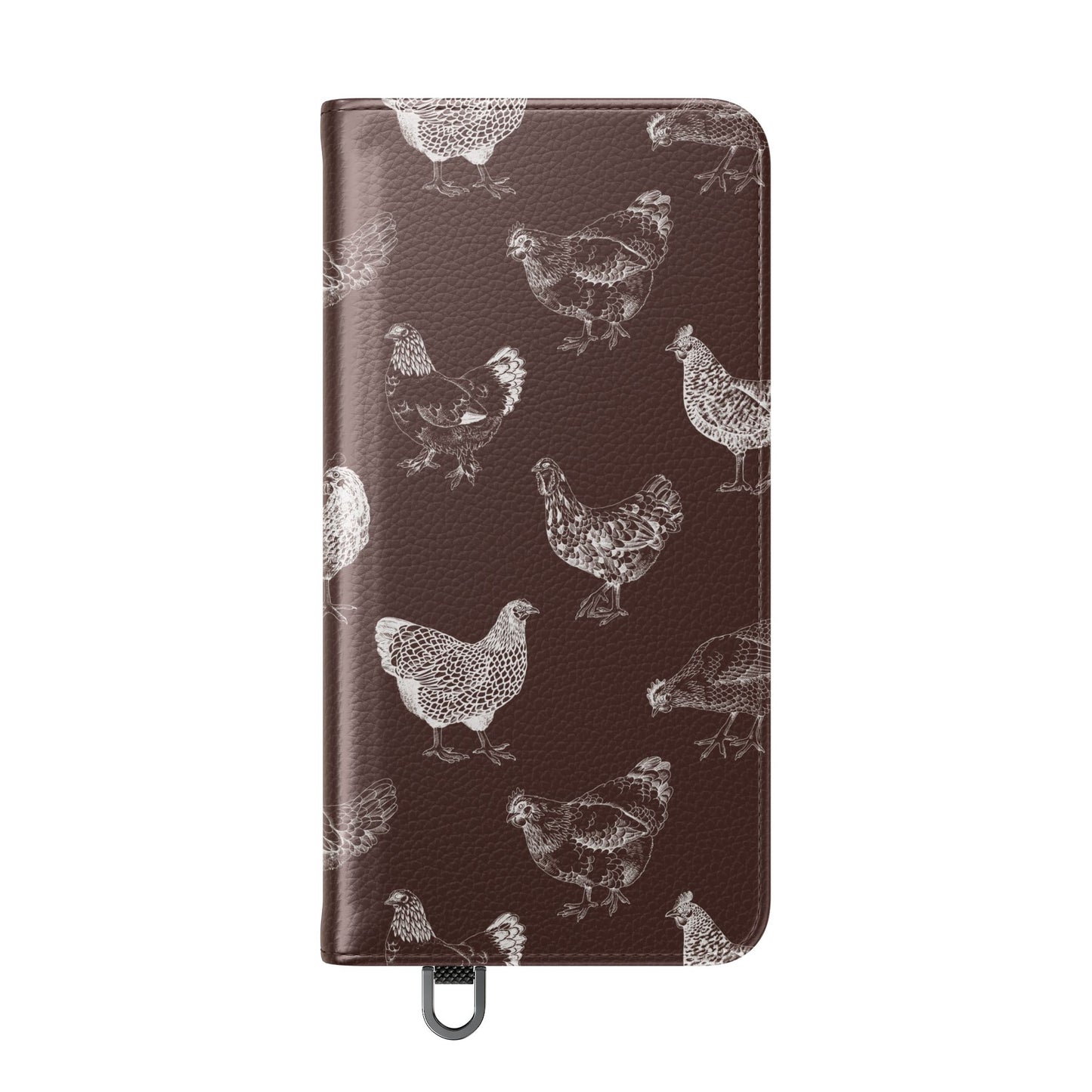 Chicken Pattern Flip Phone Case – Rustic Farmhouse Wallet Cover